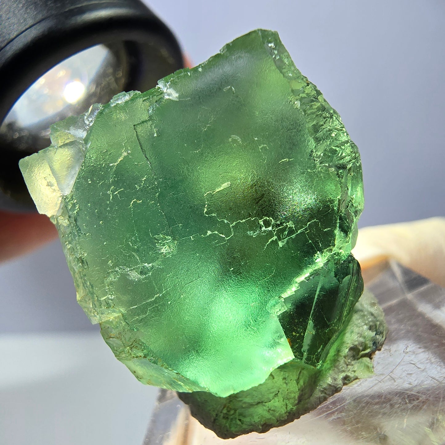 Seltene Phantom Fluorit Würfel Stufe, grün Okorusu, Namibia 25*23*22mm