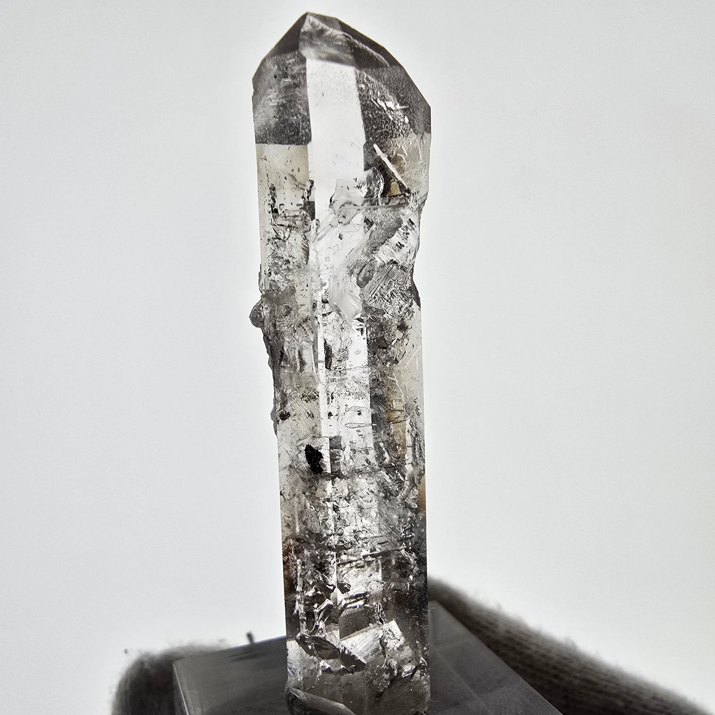 Sceptre squelette en quartz fumé Enhydro, 1 pochette bulle Saint-Valentin, Namibie 56 x 14 x 9 mm