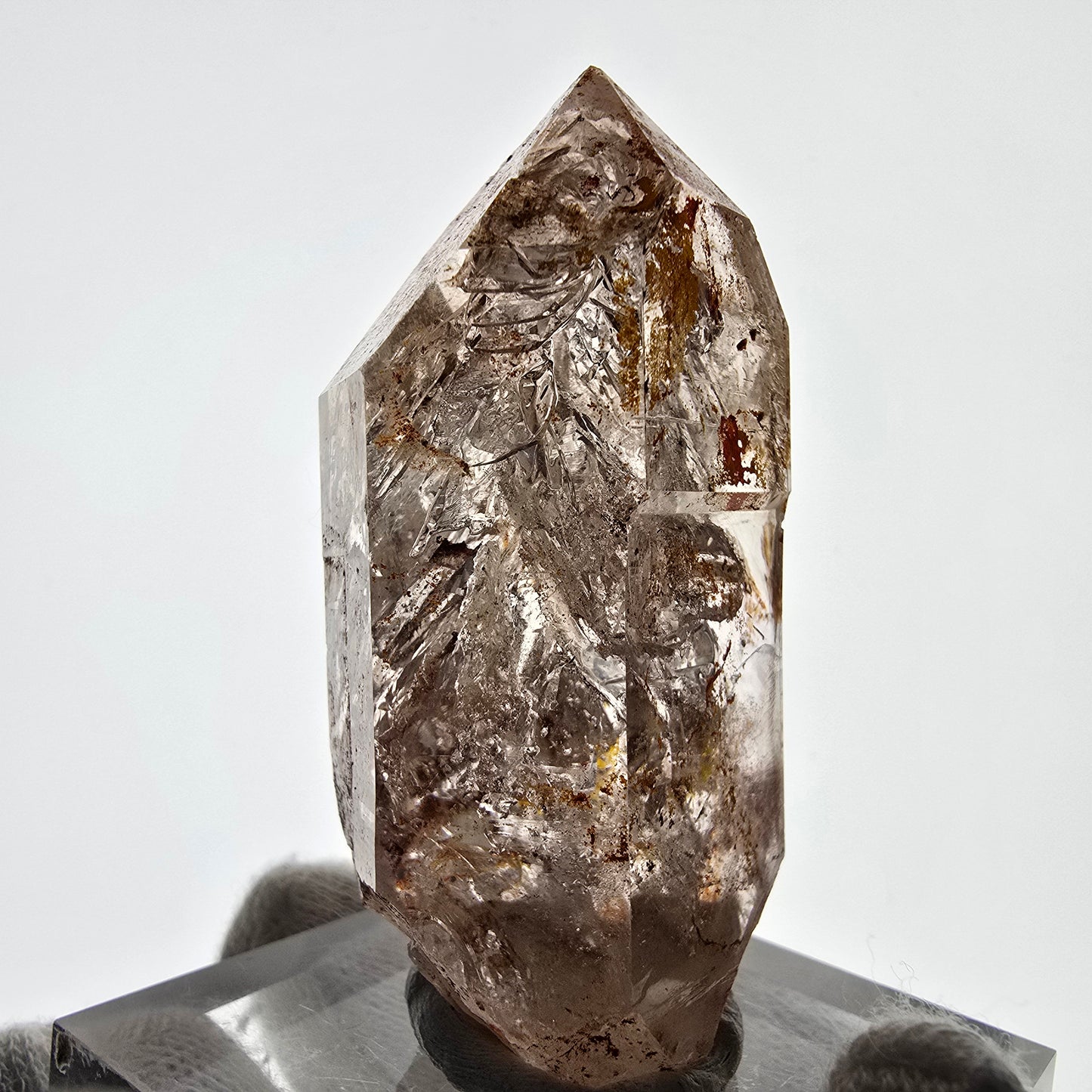 Enhydro Skeleton Smoky Quartz Scepter, Large Bubble Valentine Pocket, Namibia 65*34*26mm