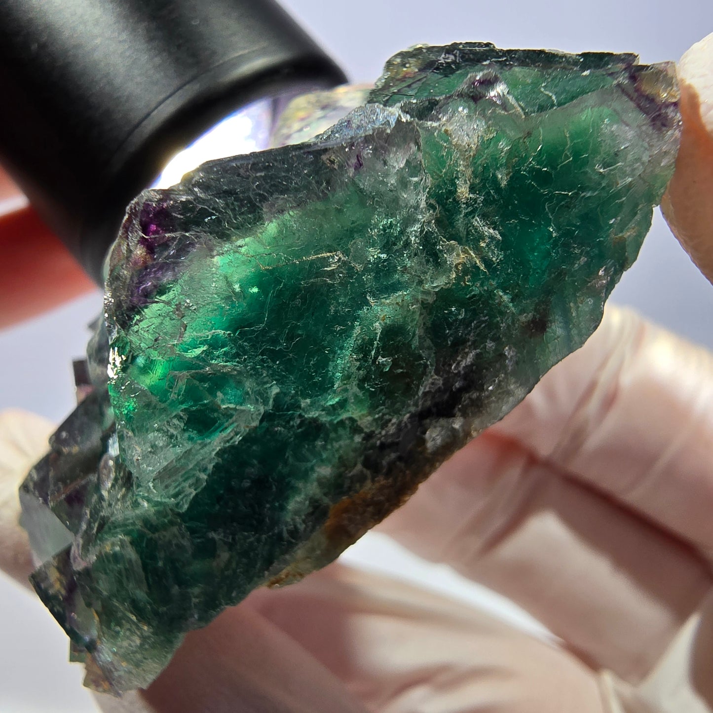Phantom Fluorite Cube Specimen, parquetted green purple Okorusu, Namibia 53*38*21mm