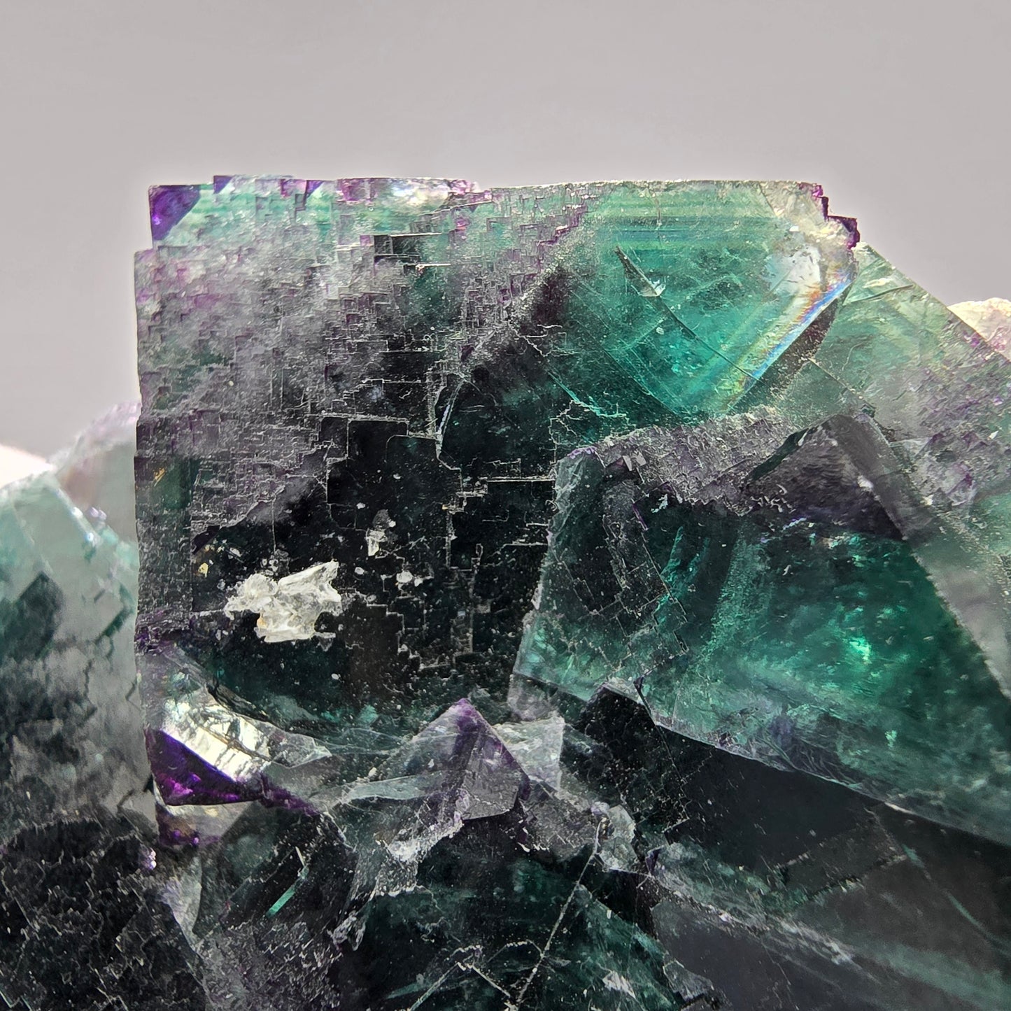Große Phantom Fluorit Würfel Stufe grün lila Okorusu Namibia 93*89*37mm Sammlung