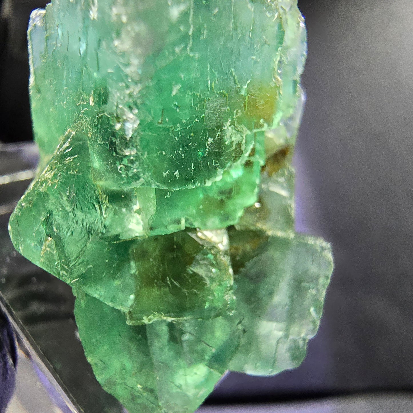 Seltene Phantom Fluorit Würfel Stufe grün 26*20*20mm Okorusu, Namibia Sammlung