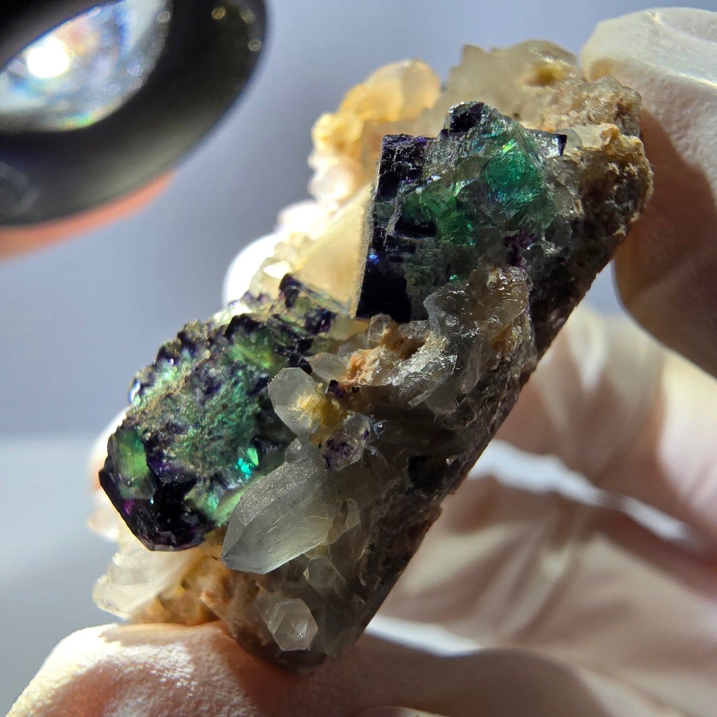 Cubes de fluorite fantôme transparente, spécimen de quartz, Okorusu zonal, Namibie, 48 x 39 x 17 mm