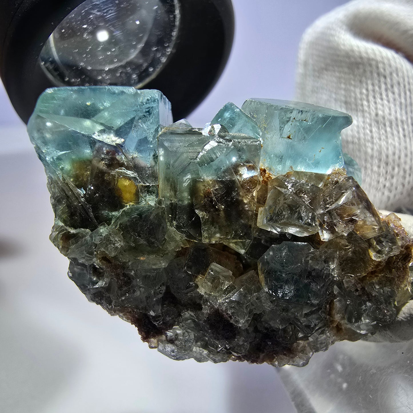 Seltene Phantom Fluorit Würfel Stufe, grün braun Okorusu, Namibia 44*28*25mm
