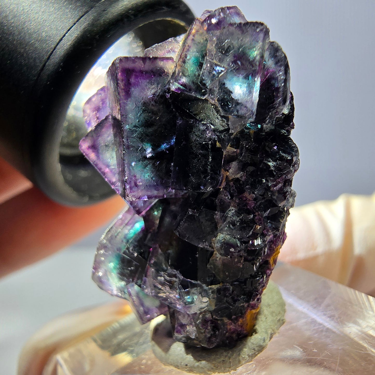 Phantom Fluorit Würfel Stufe, grün lila Okorusu, Namibia 32*23*19mm