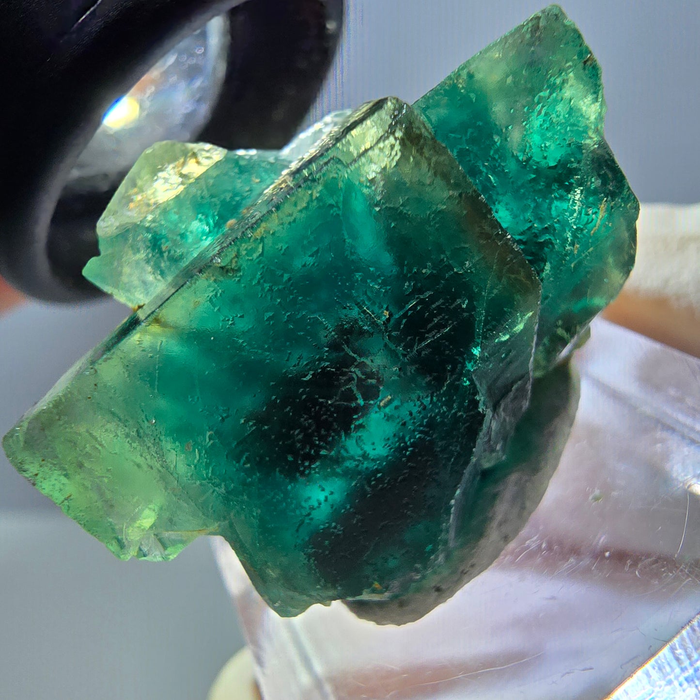 Spécimen de cube de fluorite fantôme, parquet vert Okorusu, Namibie 28*25*17 mm