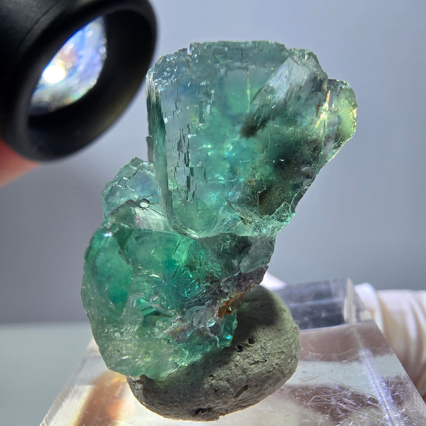 Spécimen de cube de fluorite fantôme, parquet vert Okorusu, Namibie 28 x 21 x 15 mm