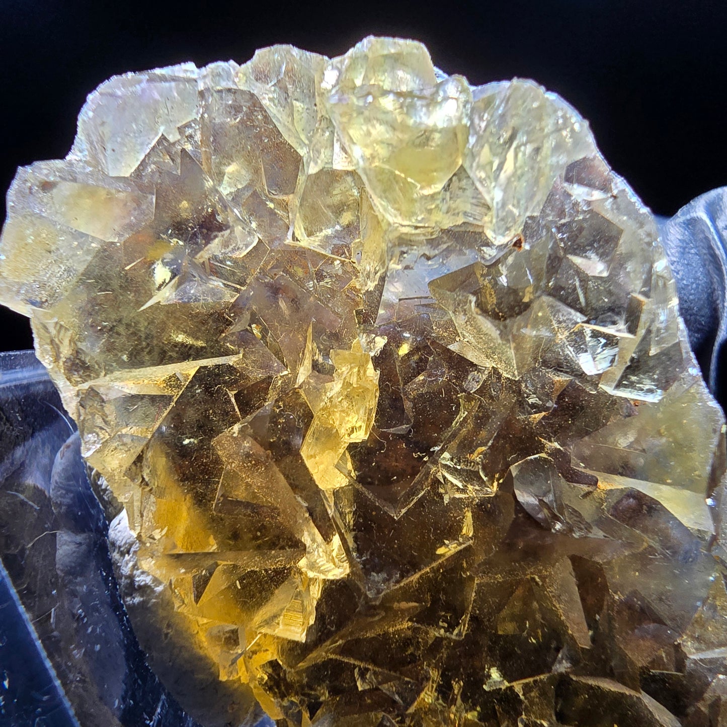 Honey Pocket Phantom Fluorite stage jaune bleu Okorusu namibie 50*28*14mm collection