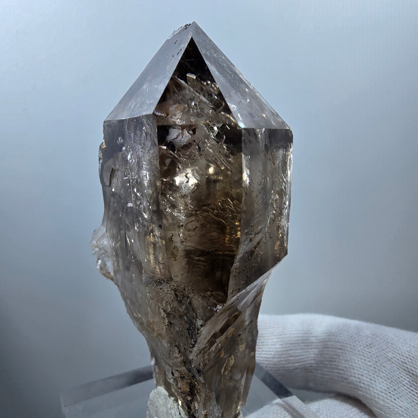 Enhydro Skeleton Smoky Quartz DT Scepter, 1x Bubble Valentine Pocket Gobobs. Namibia 79*49*30mm