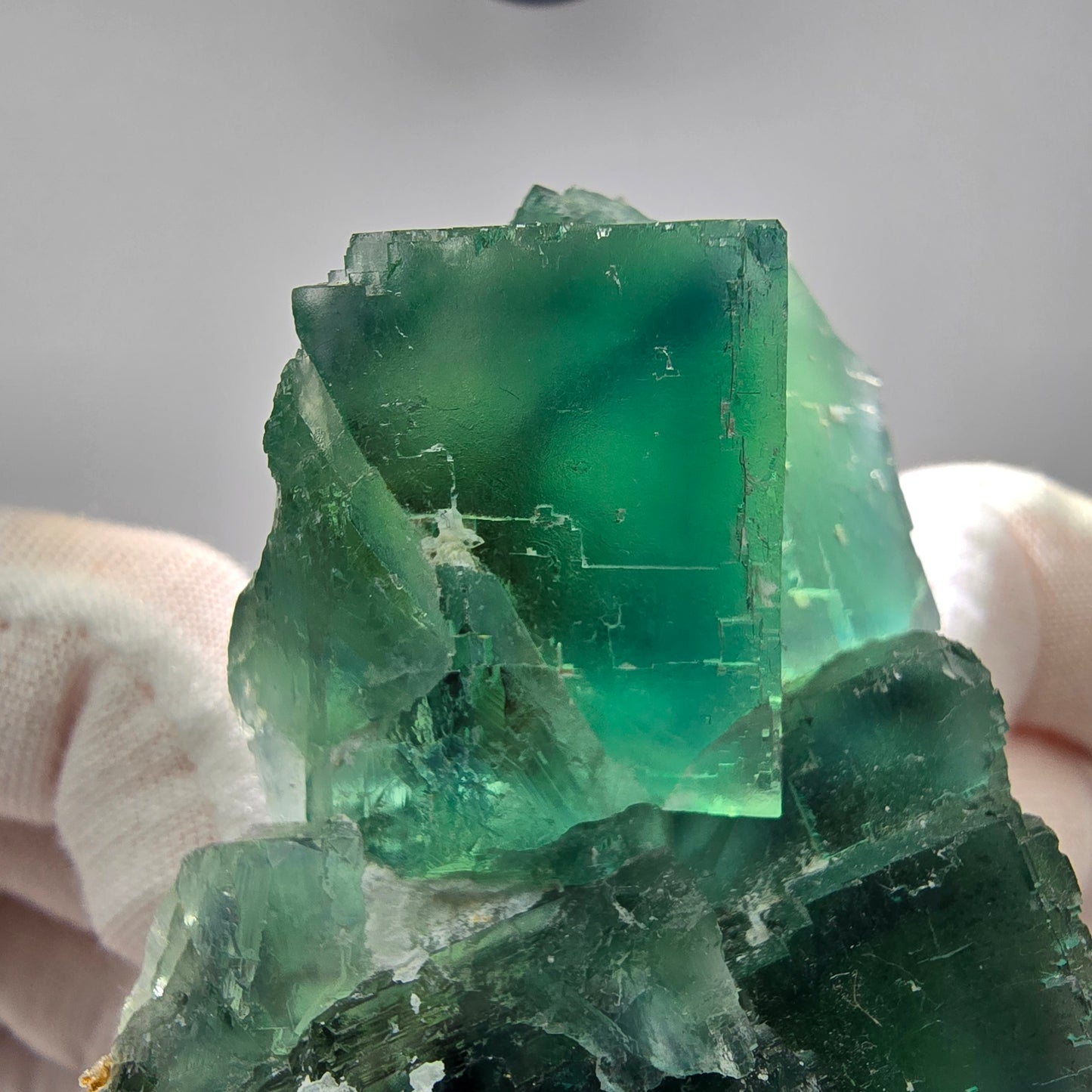 Große Phantom Fluorit Würfel Stufe grün braun Okorusu, Namibia 90*54*30mm
