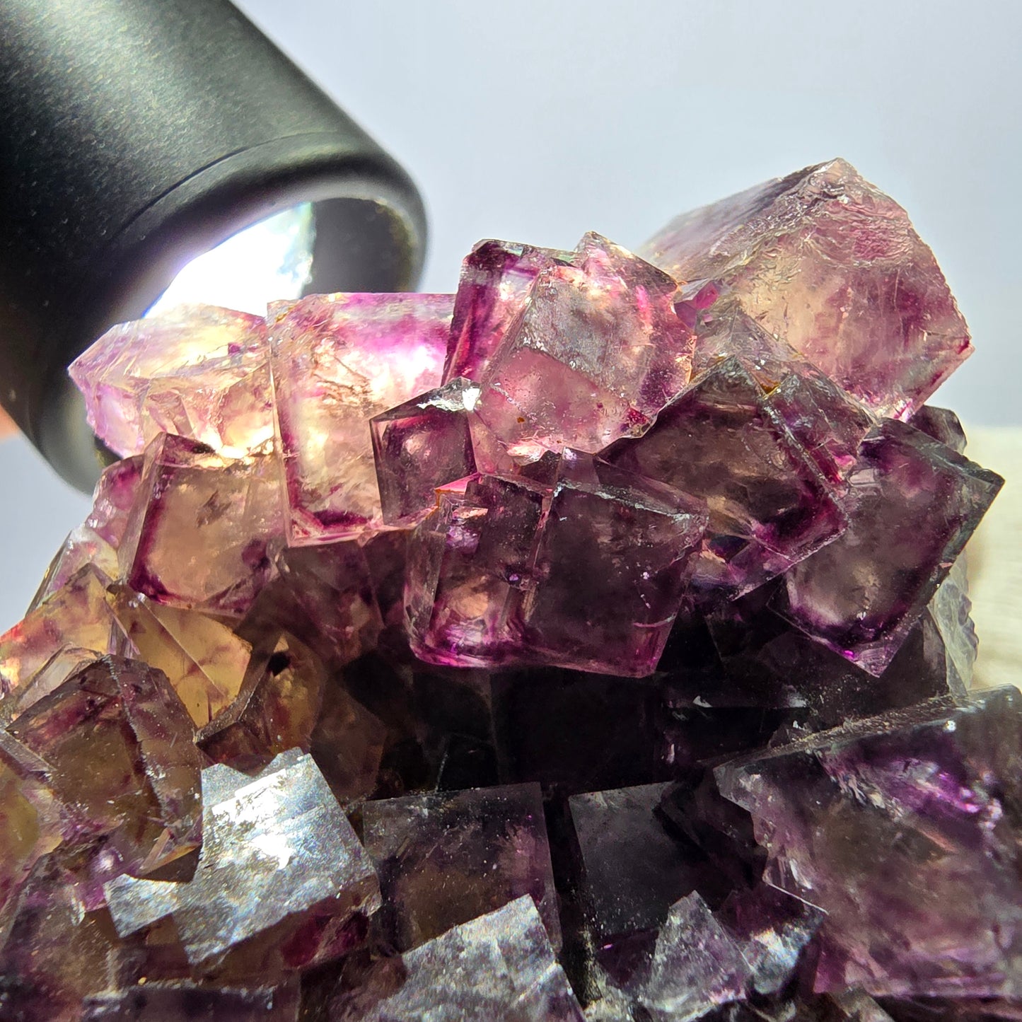 Rare Phantom Fluorite Cube Specimen, purple green Okorusu Namibia 72*50*27mm
