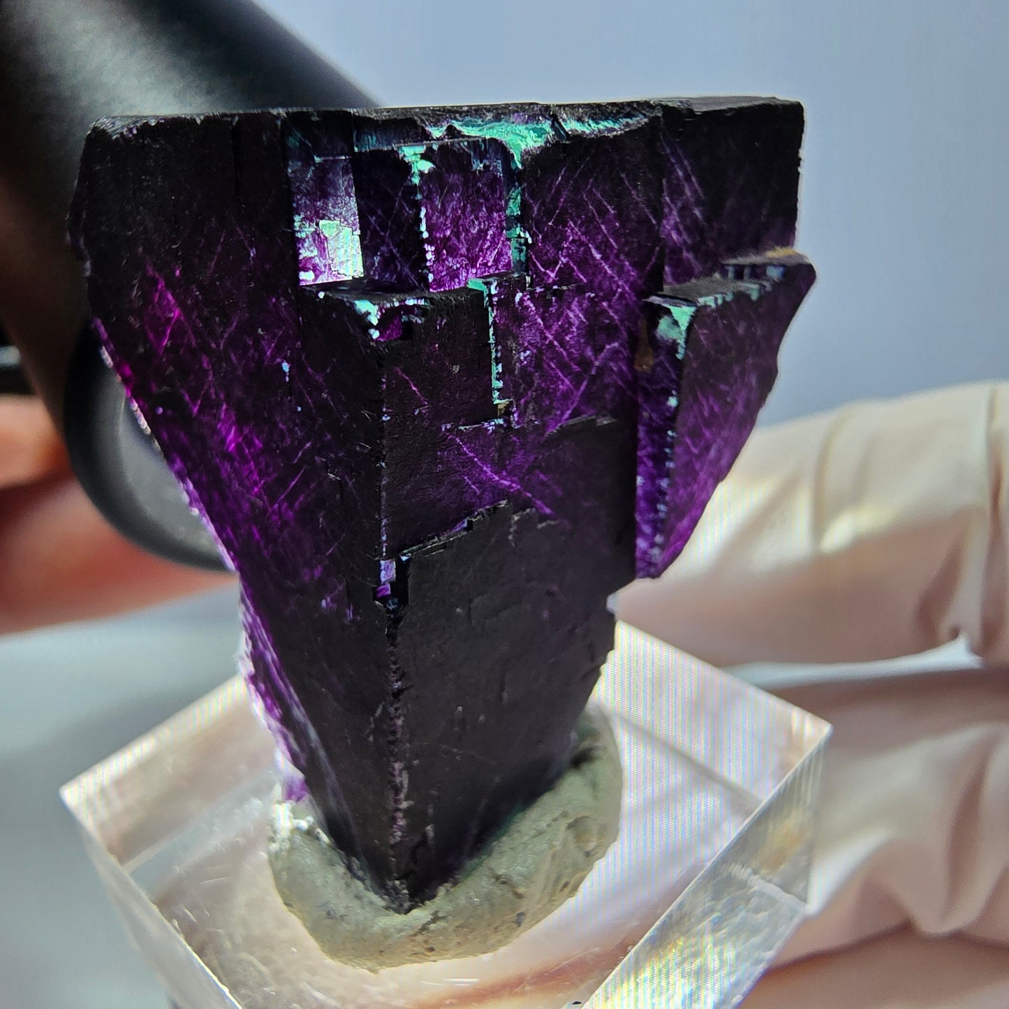 Phantom Fluorit Würfel Stufe grün lila zonal 11:11 Angel Pocket, Namibia 32*25*23mm