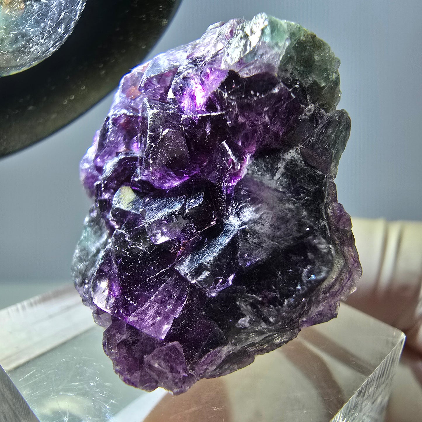 Phantom Fluorit Würfel Stufe, grün lila Okorusu, Namibia 27*25*13mm