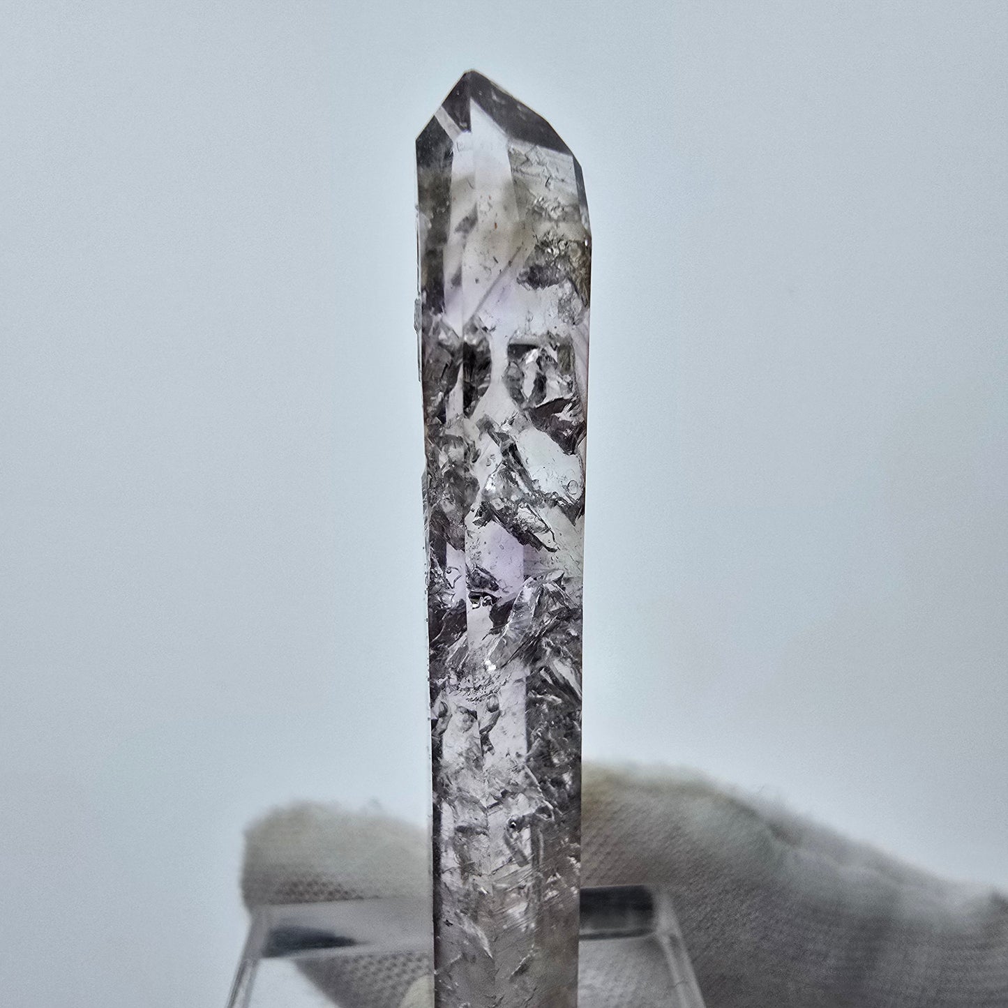 Sceptre en quartz fumé fantôme Enhydro 1x Bubble Goboboseb, Namibie 50*10*7mm Collection
