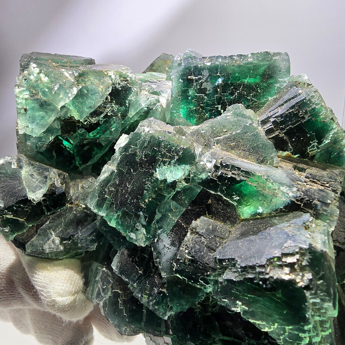 Spécimen de cube de fluorite fantôme XXL, parqueté vert Okorusu, Namibie 150*127*73mm