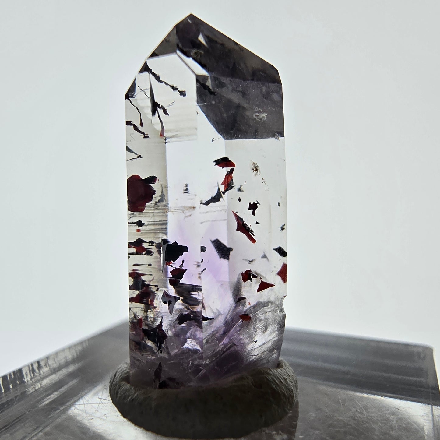 Mine d'améthyste Harlequin Phantom Point Streep, Goboboseb, Namibie, 23 x 11 x 10 mm