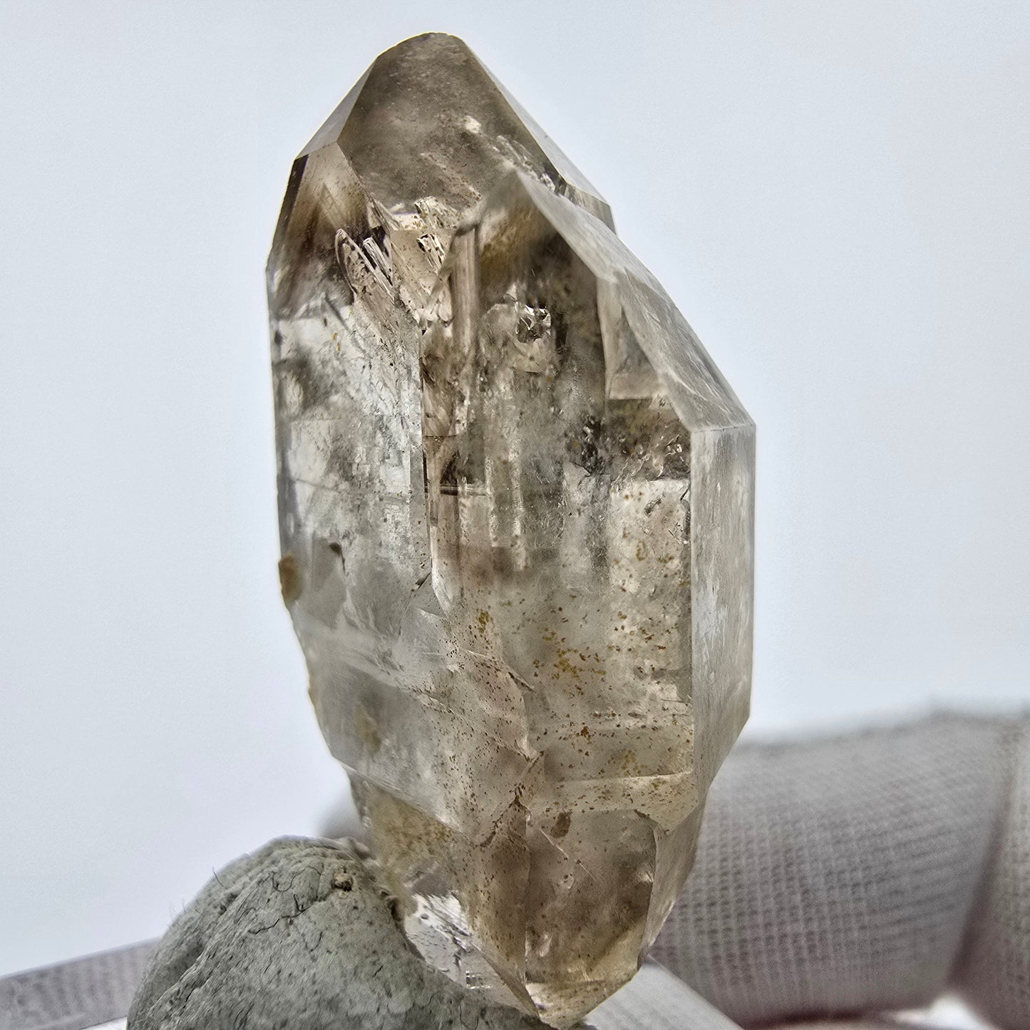 Enhydro Phantom Rauchquarz Doppelender 2x Blase Goboboseb, Namibia 42*24*16mm