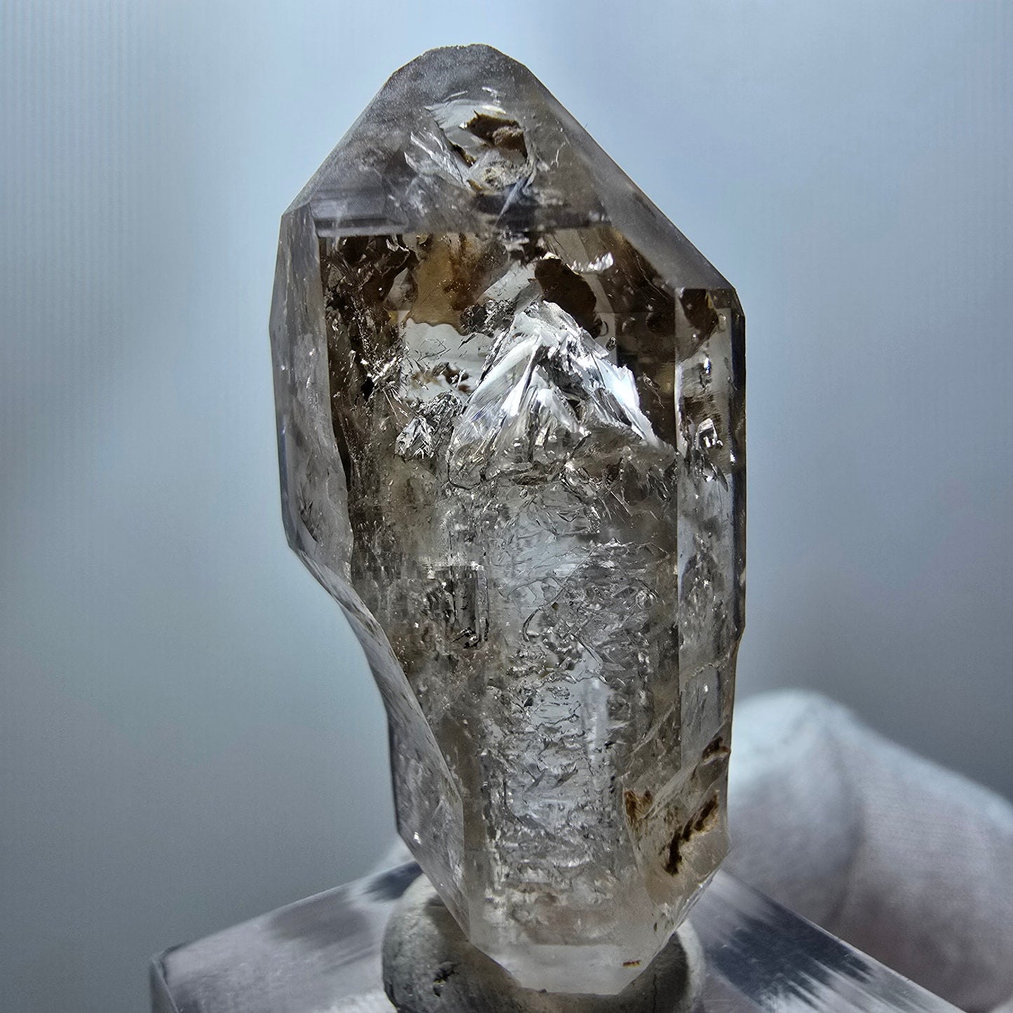 Enhydro Phantom Smoky Quartz Scepter, 2x Bubble Goboboseb, Namibia 43*20*15mm