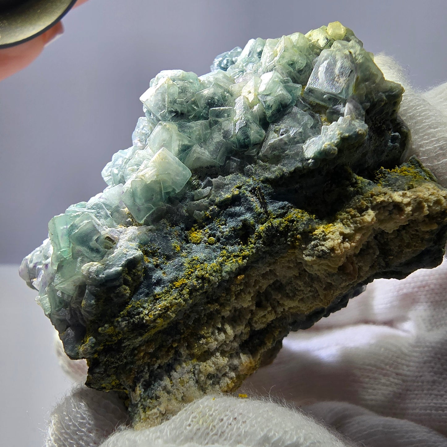Cube de fluorite fantôme zonal, spécimen de tourmaline Schorl, Erongo, Namibie, 56 x 49 x 41 mm