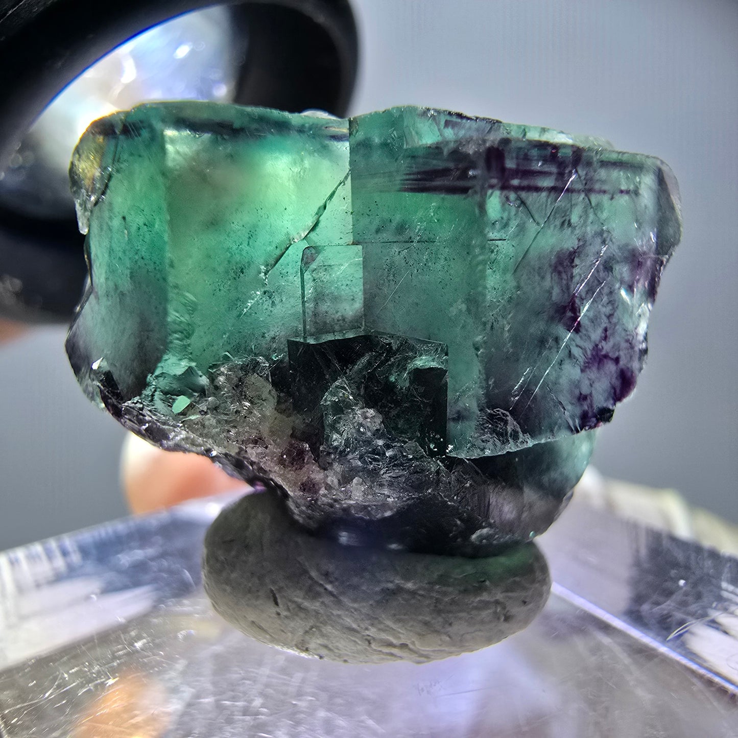 Rare Fluorite Cube Specimen, green purple Okorusu, Namibia 24*17*13mm