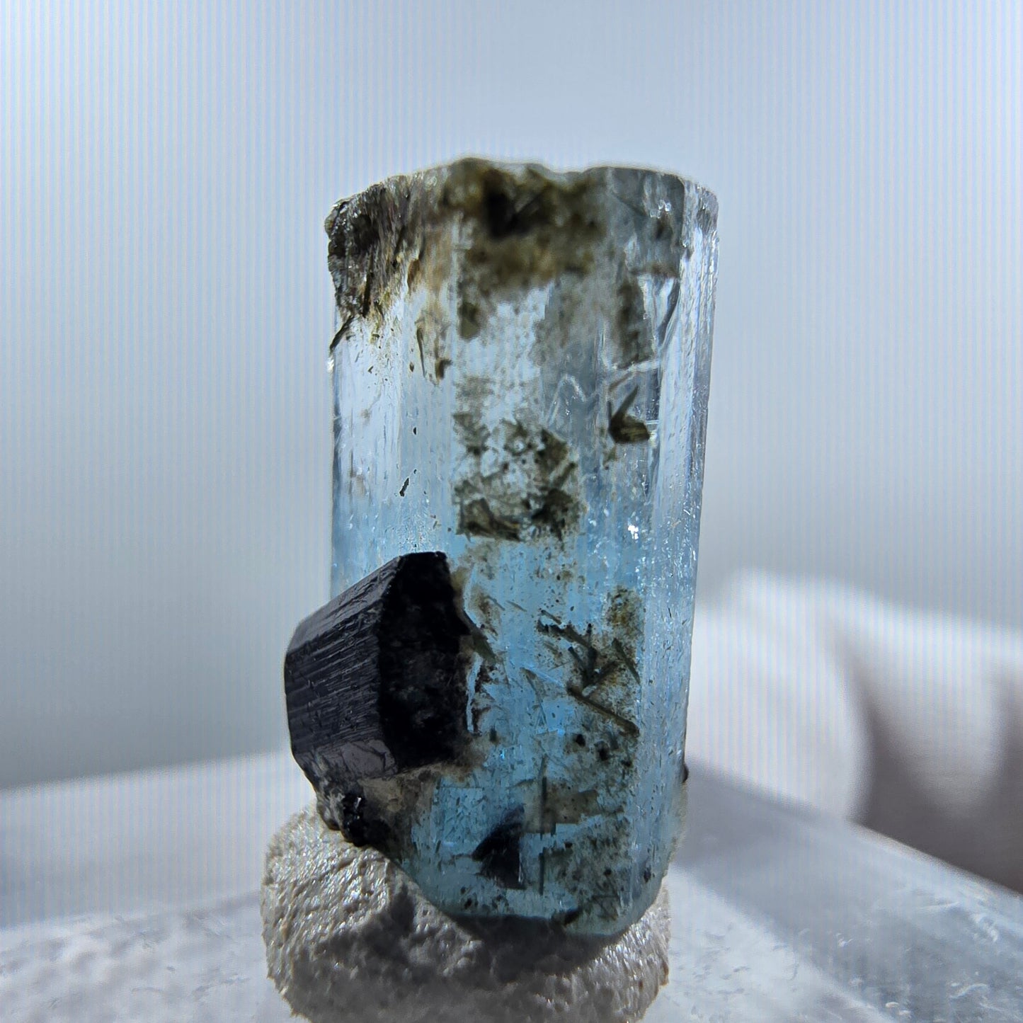Aigue-marine Setlene, tourmaline Schörl stade Erongo, Namibie 14*9*7mm