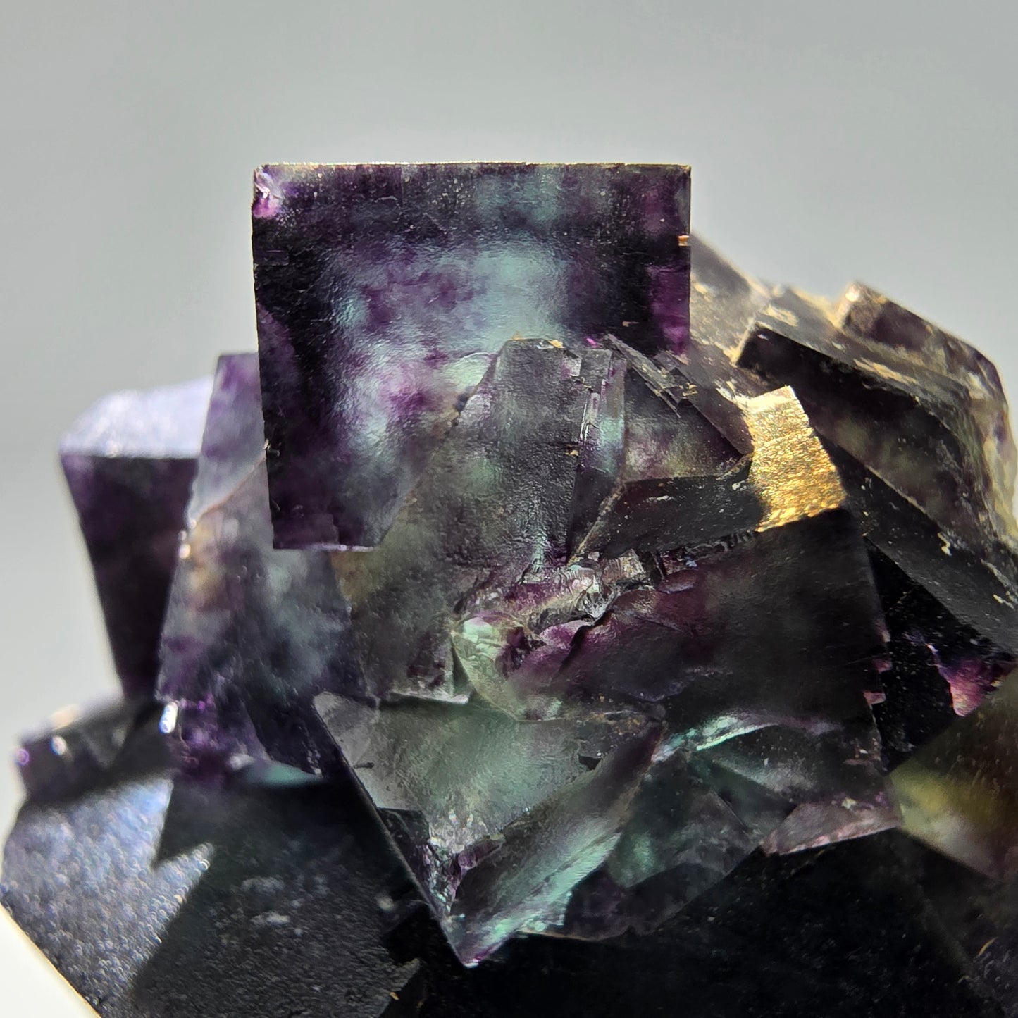 Seltene Phantom Fluorit Würfel Stufe lila grün gelb Okorusu, Namibia 55*46*33mm