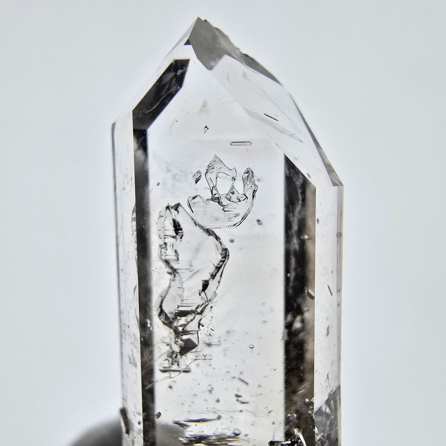 Sceptre squelette en quartz fumé Enhydro, 2 pochettes à bulles Saint-Valentin, Namibie 41 x 14 x 9 mm