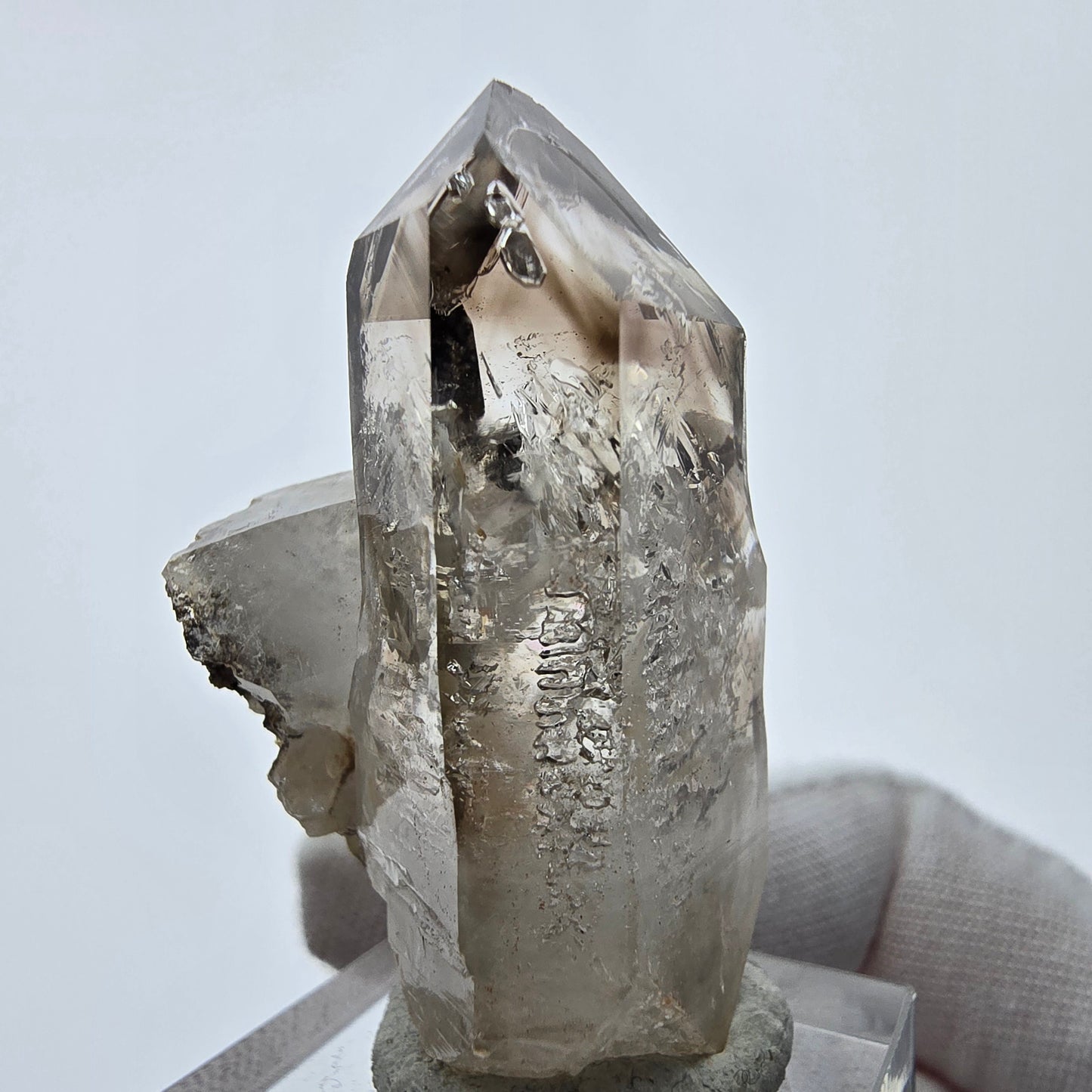 Enhydro Phantom Rauchquarz Doppelender 4x Blase Goboboseb, Namibia 42*25*23mm