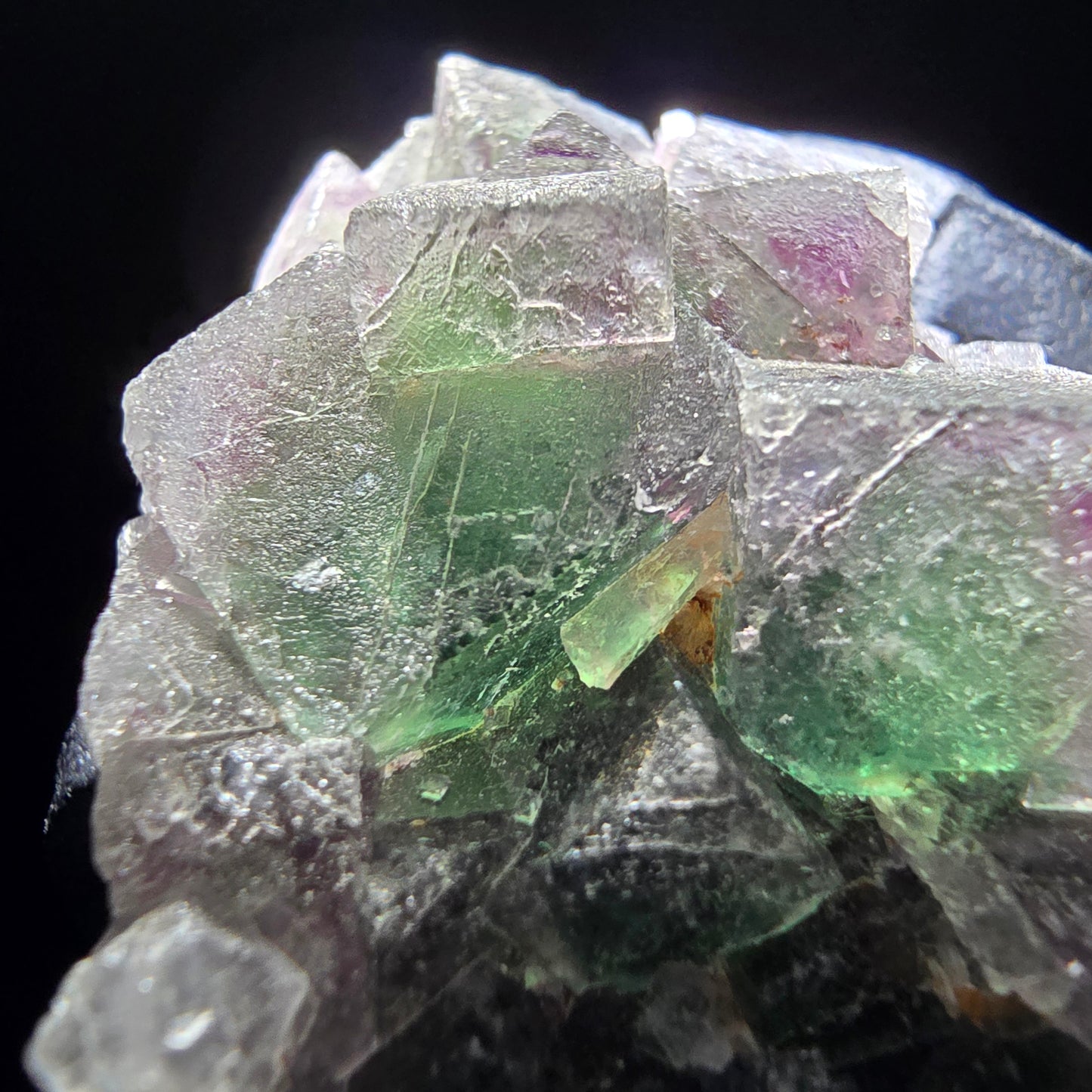 Phantom Fluorite Cube Tier Violet Vert Blanc Erongo, Namibie 55*35*21mm Collection