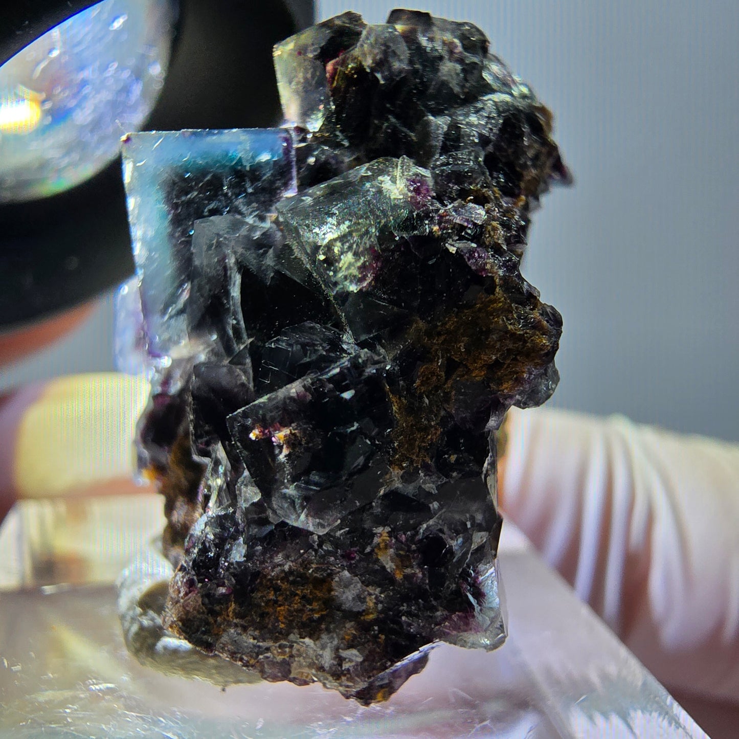 Phantom Fluorit Würfel Stufe, grün lila Okorusu, Namibia 27*21*20mm