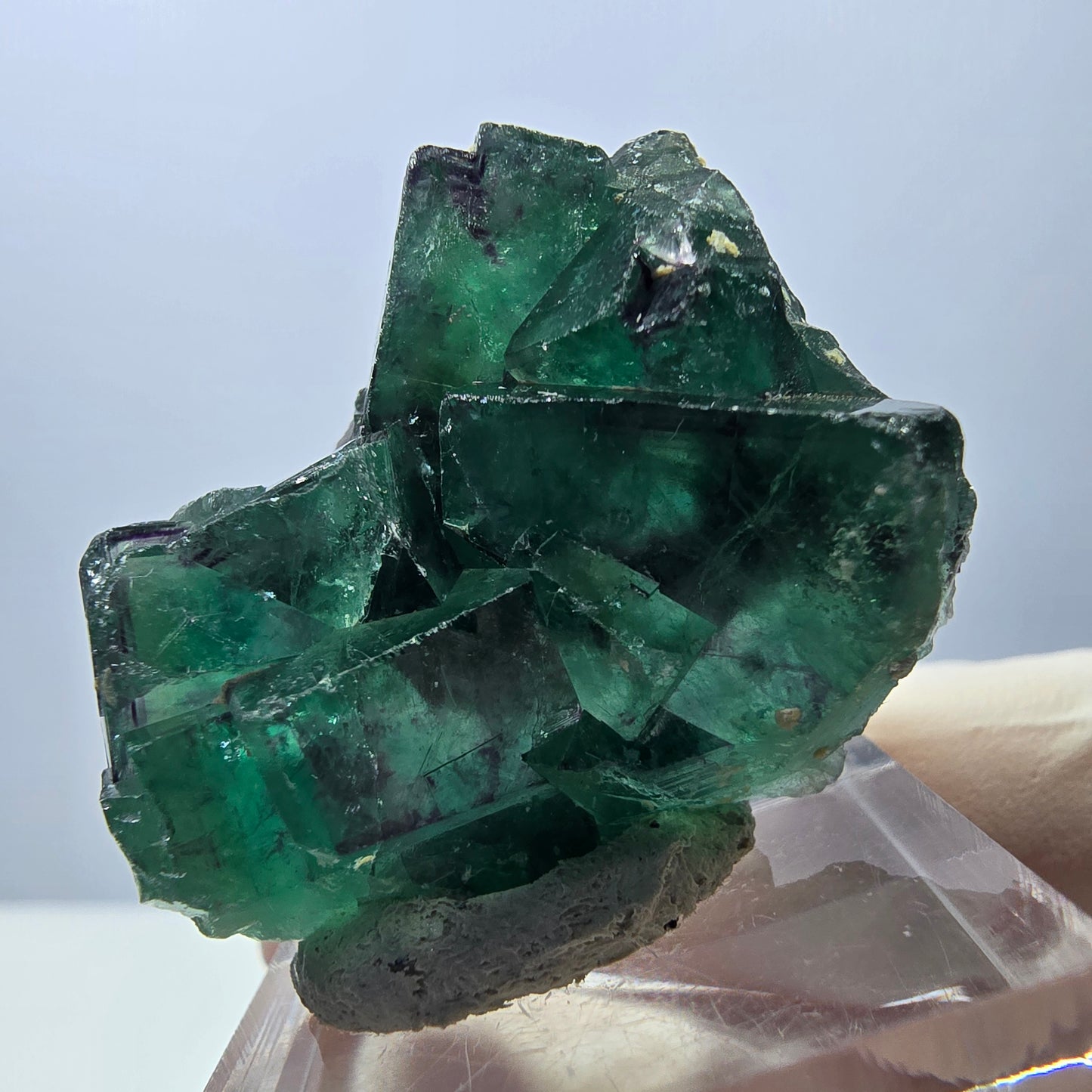Phantom Fluorit Würfel Stufe, grün lila Okorusu, Namibia 34*30*16mm