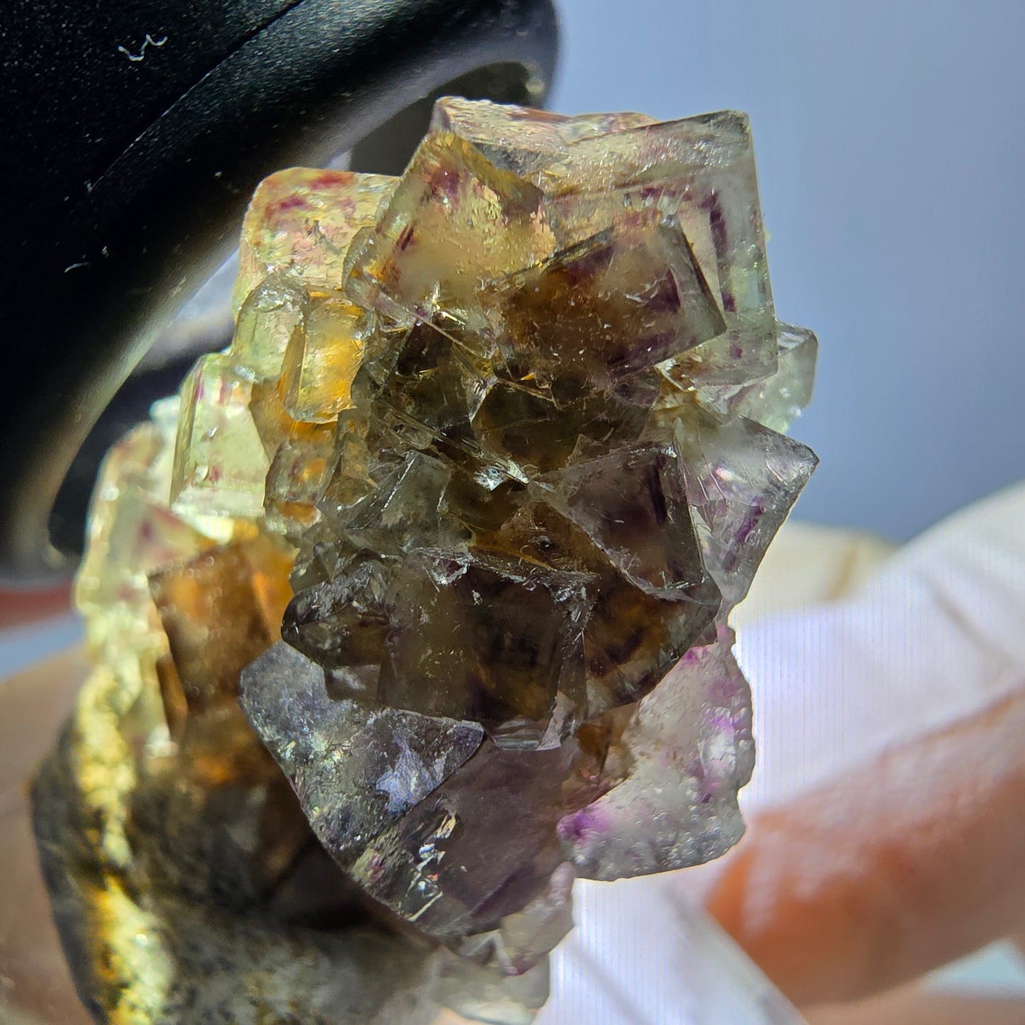 Phantom Fluorit Würfel Stufe, grün lila Okorusu, Namibia 28*24*15mm