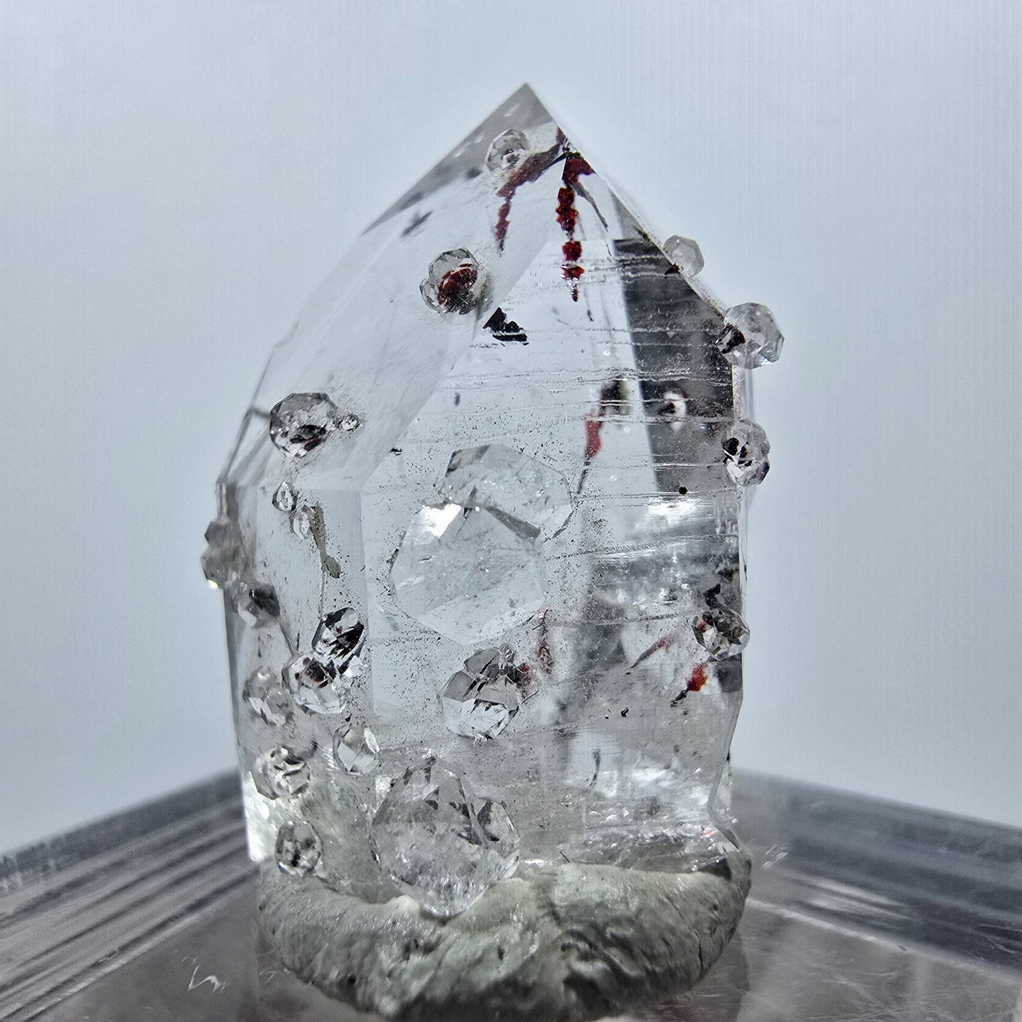 Harlequin Phantom Amethyst with Analcim Streep Mine, Goboboseb, Namibia 25*16*14mm
