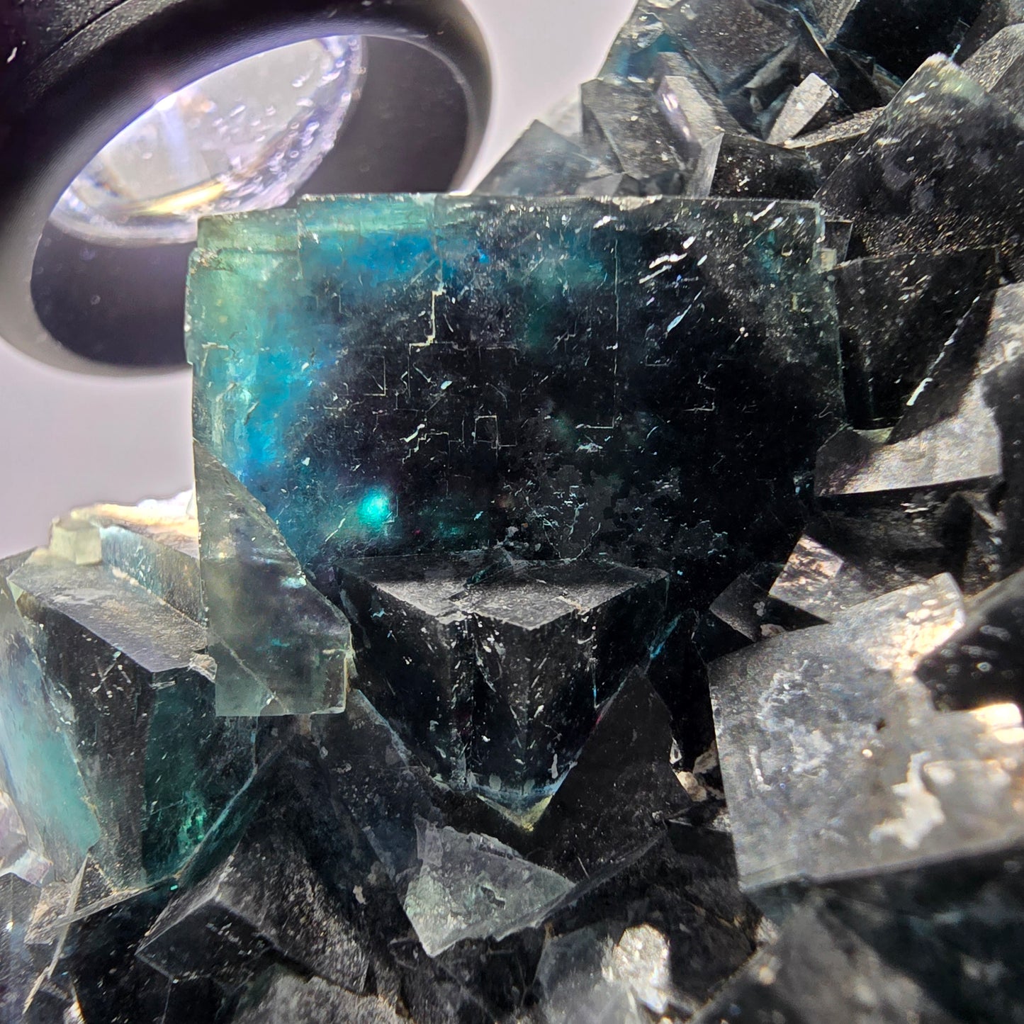 Grand spécimen de cube de fluorite fantôme zonal, nouvelle découverte ! Okorusu, Namibie, 97 x 62 x 36 mm