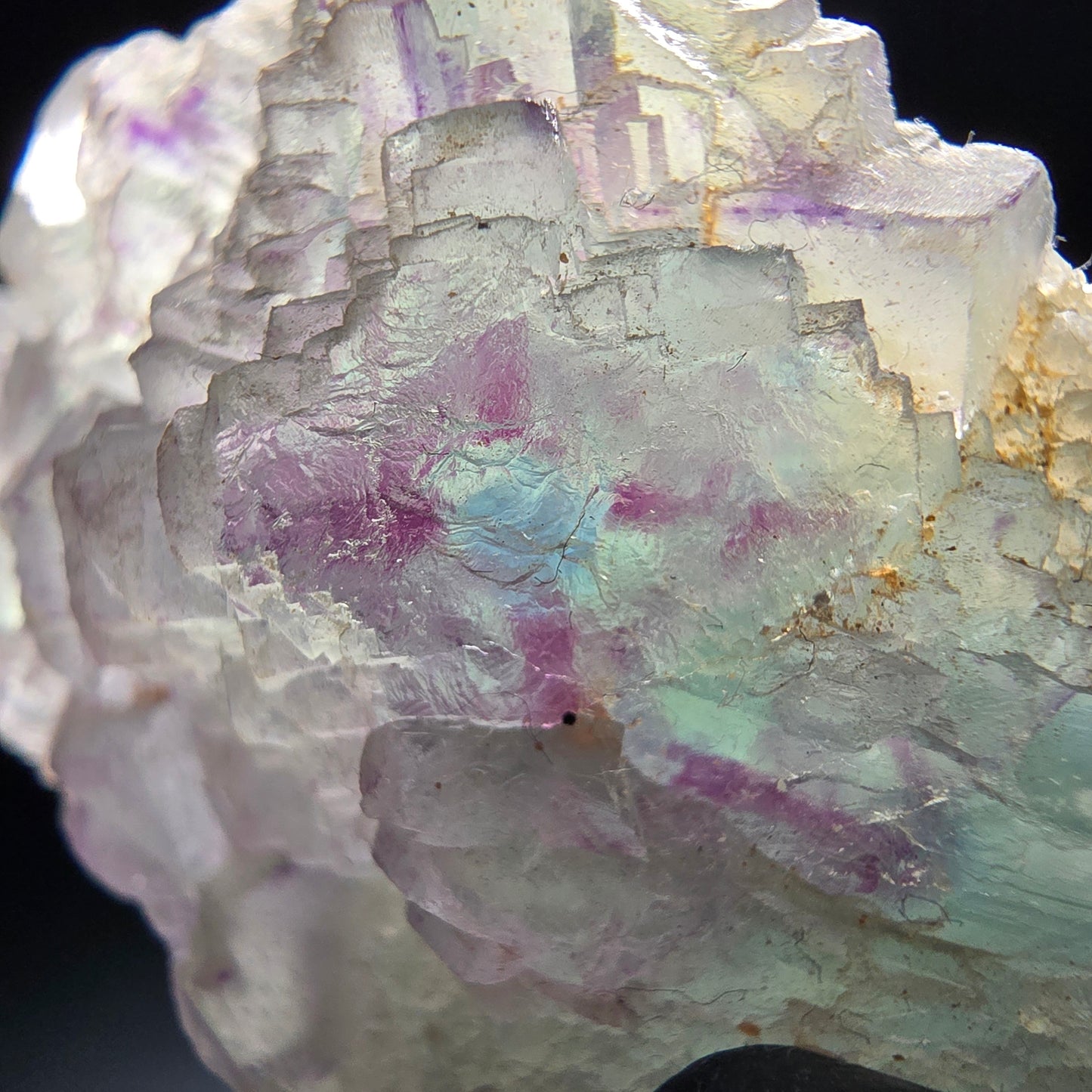 Zonare Phantom Fluorite étape violet vert bleu, étape Omehane, Namibie 54*39*26mm