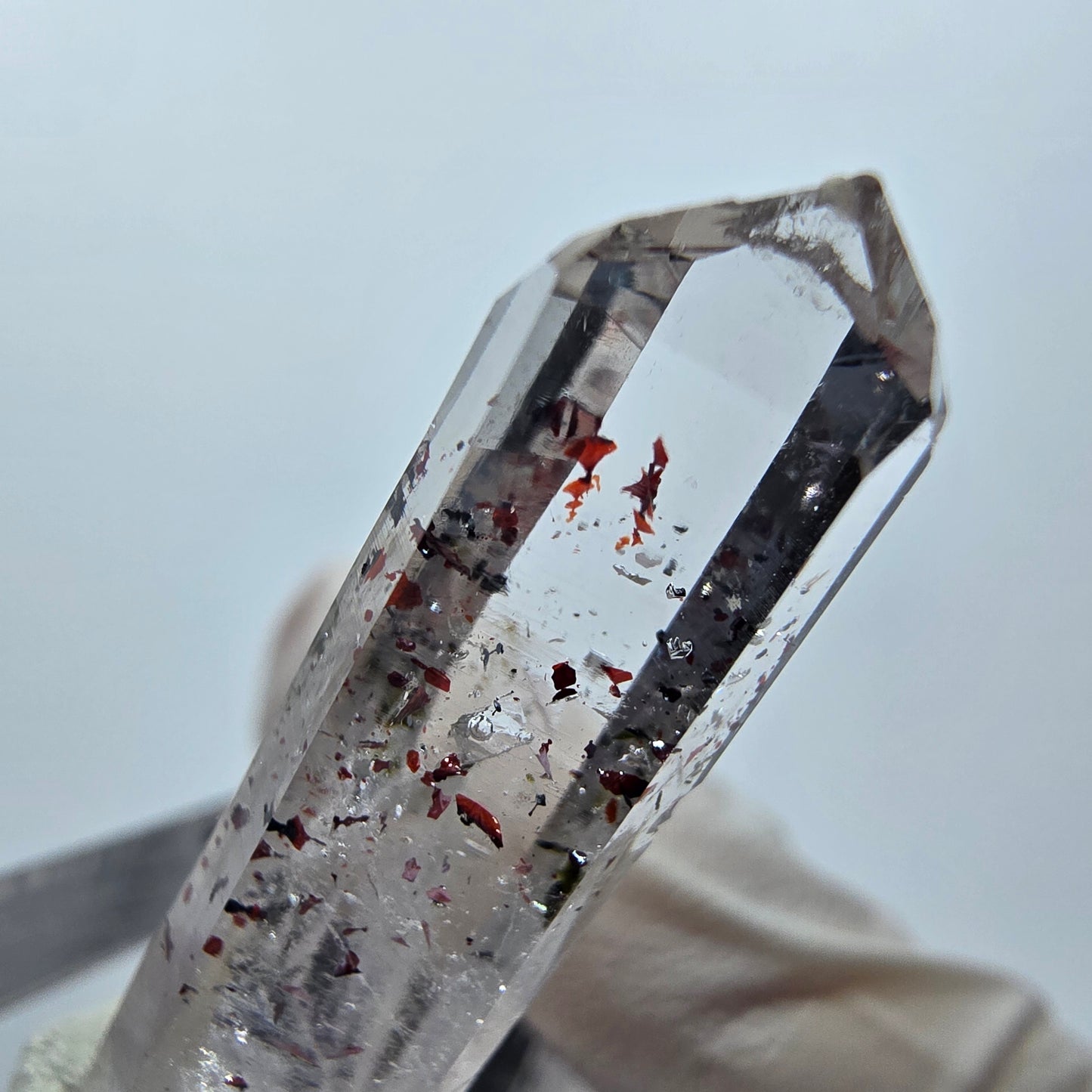 Quartz clair Harlequin Mine Point Streep, Goboboseb, Namibie 34 x 11 x 8 mm