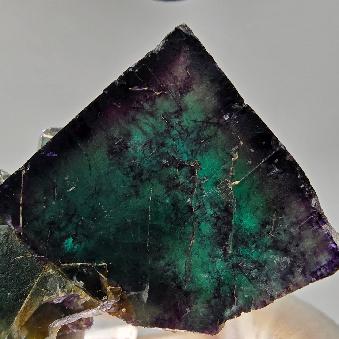 Seltene Phantom Fluorit Würfel Stufe Tie-Dye Pocket, Okorusu, Namibia 56*38*41mm