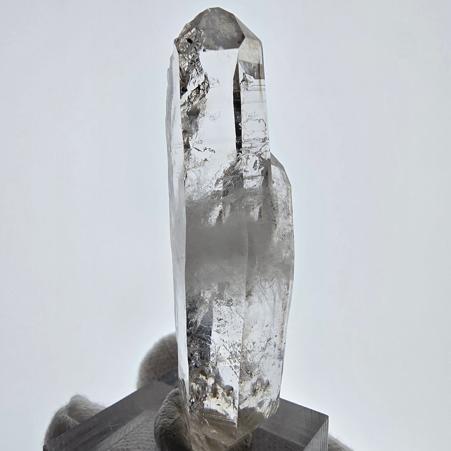 Sceptre DT en quartz fumé squelette Enhydro, 2x Bubble Valentine Pocket, Namibie 58 x 17 x 15 mm