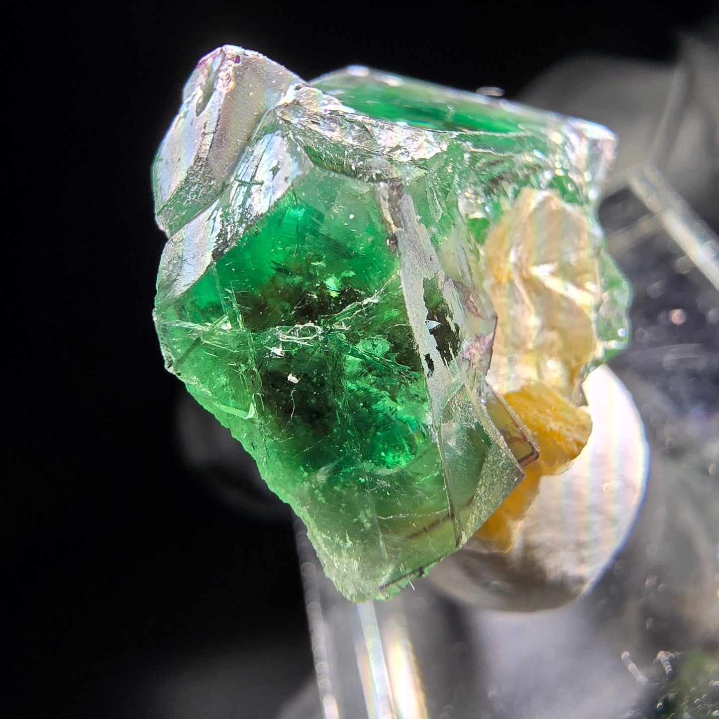 Phantom Fluorit Würfel, Muskovit Stufe Erongo, Namibia 26*20*17mm Sammlung