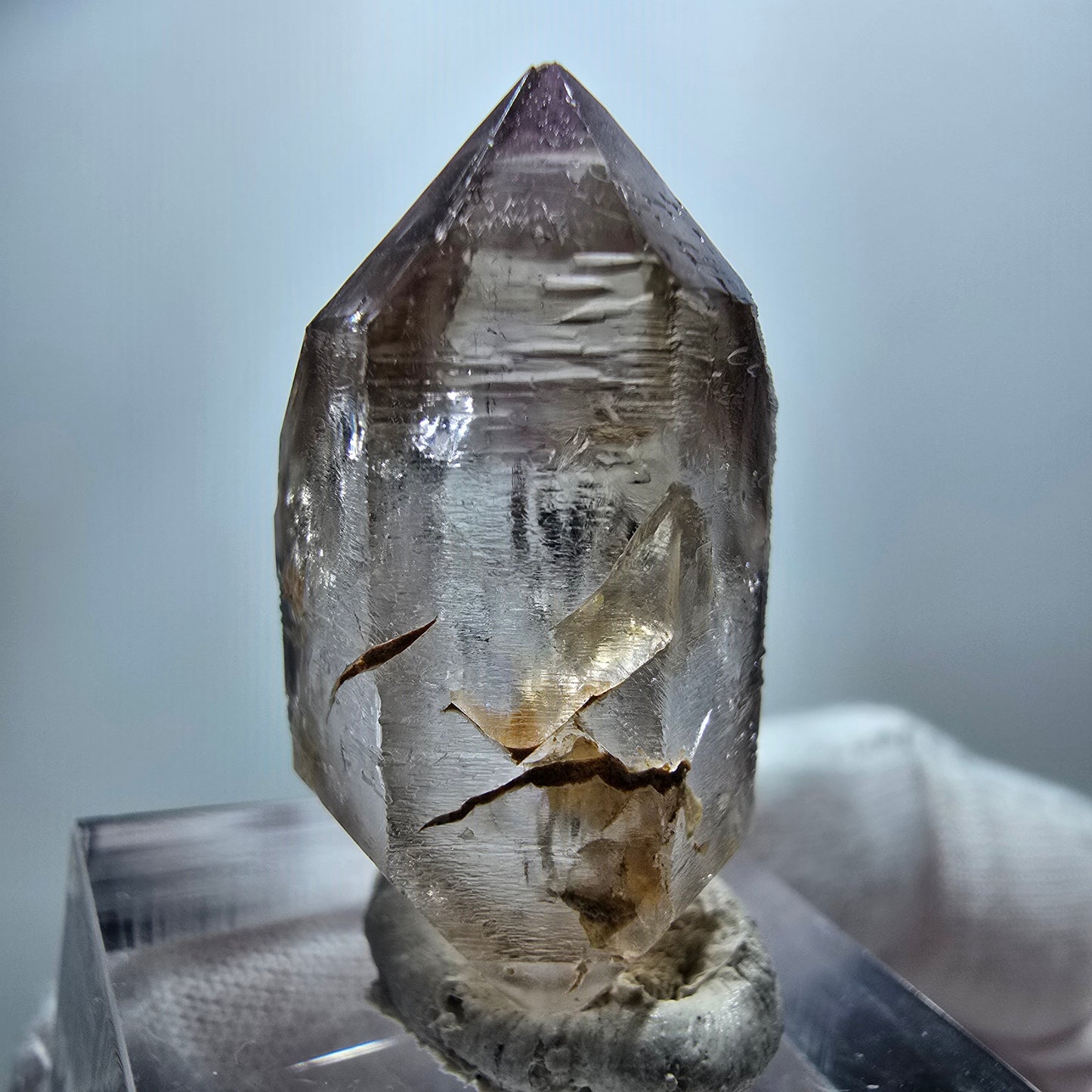 Phantom Amethyst, Rauchquarz Zepter Kristall Goboboseb, Namibia 31*17*16mm