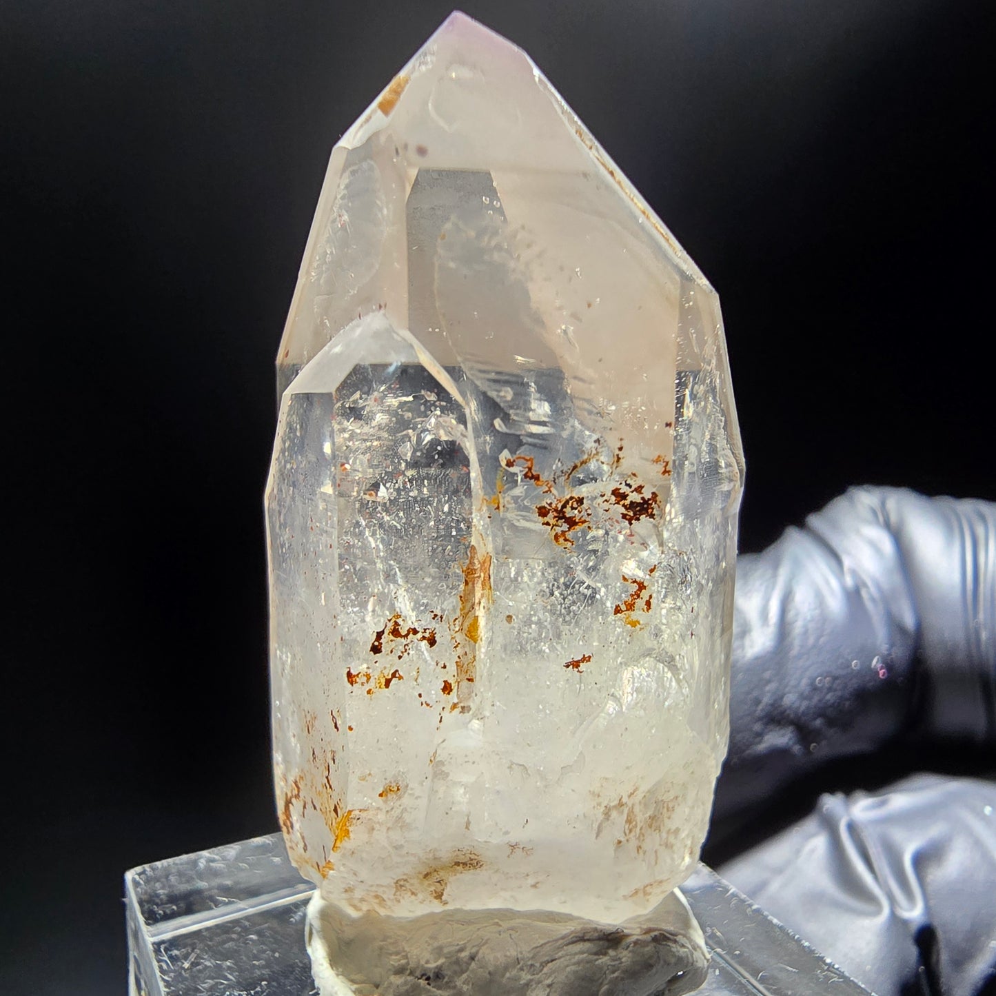 Klare Phantom Rauchquarz Zepter Spitze Goboboseb, Namibia 41*22*18mm Sammlung