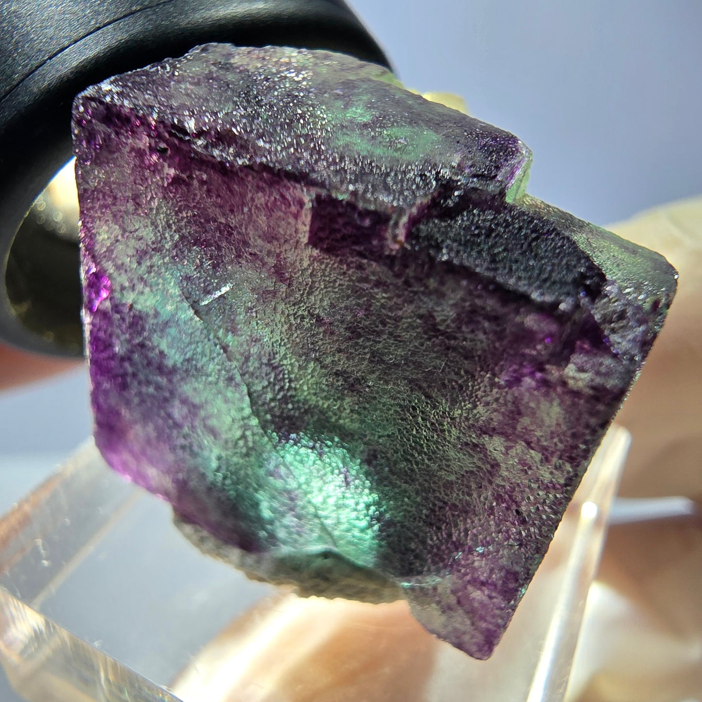 Phantom Fluorit Würfel parkettiert, grün lila Okorusu, Namibia 23*22*20mm