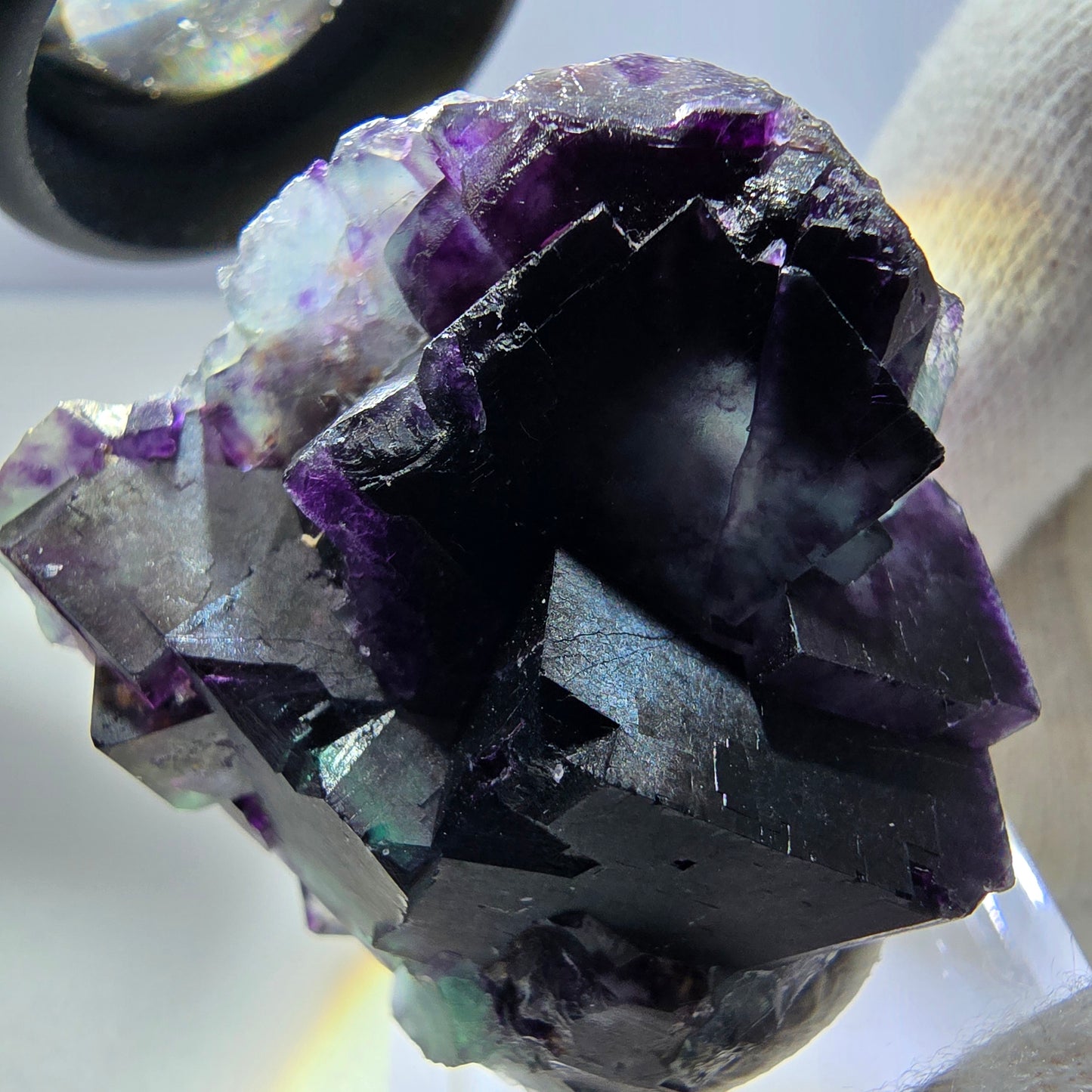 Rare Phantom Fluorite Cube Specimen zonal green purple Okorusu, Namibia 40*39*21mm
