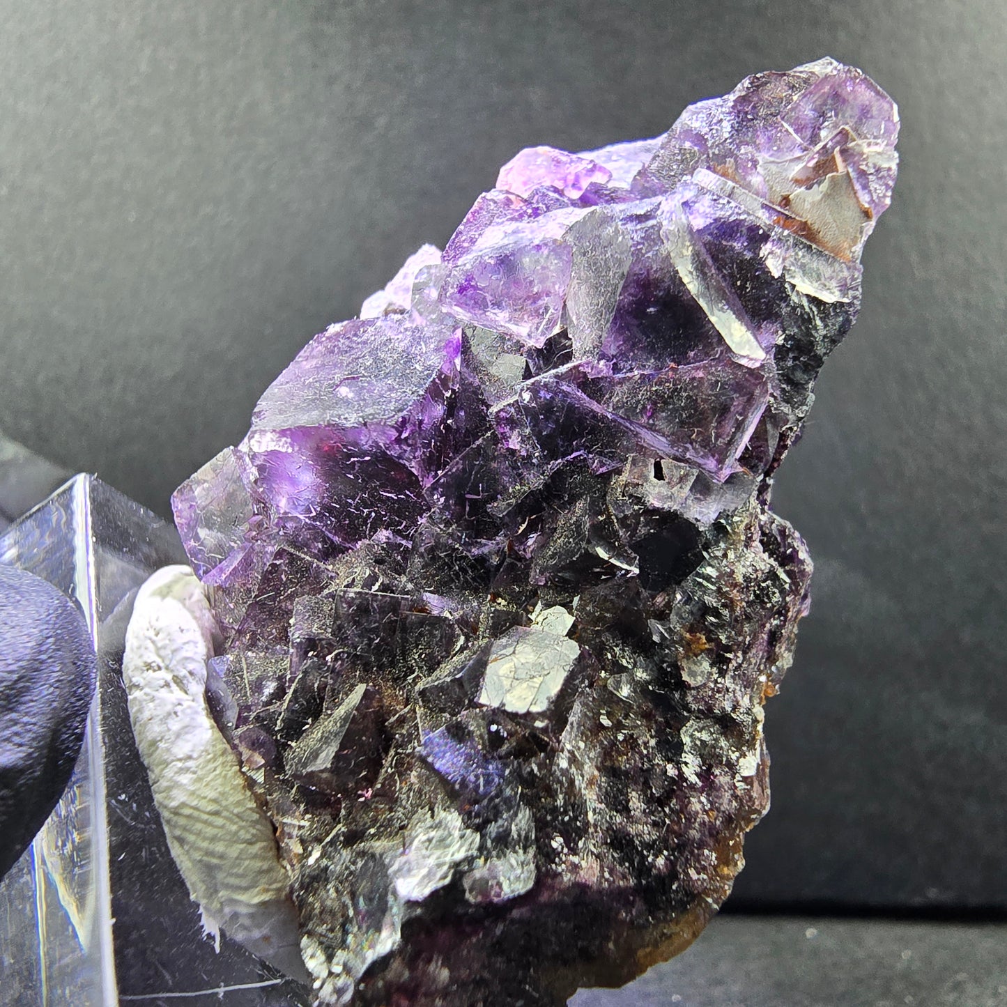 Seltene Phantom Fluorit XX Stufe lila grün mit Eisen 40*36*23mm Okorusu, Namibia