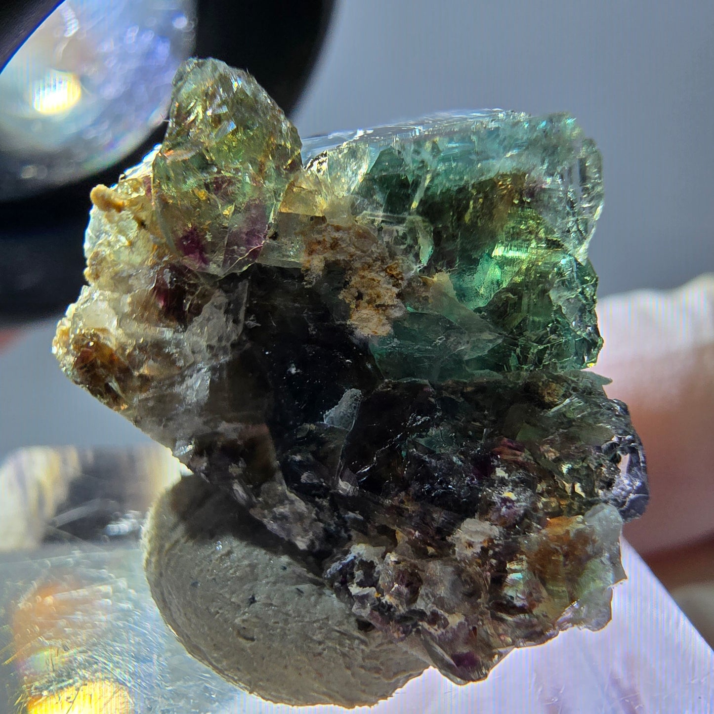 Phantom Fluorit Würfel Stufe, grün parkettiert Okorusu, Namibia 21*16*13mm