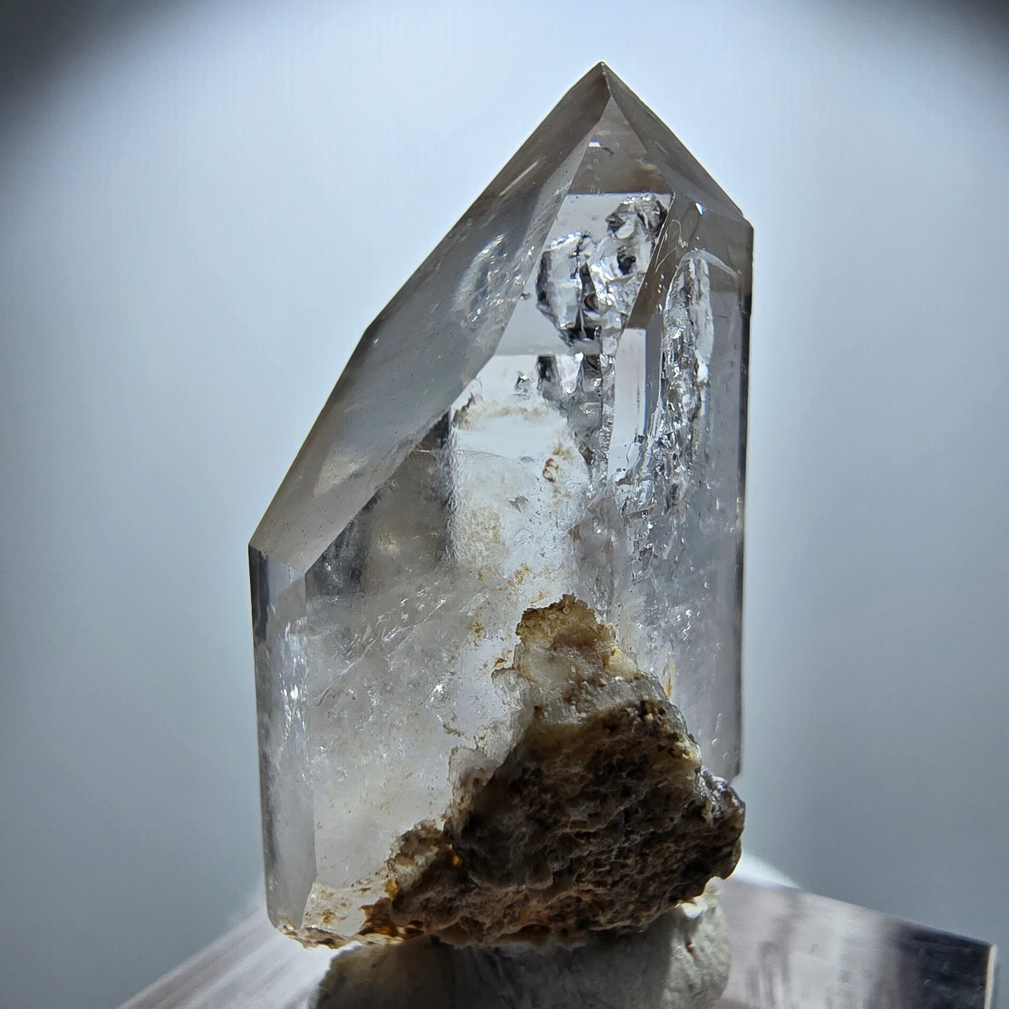 Enhydro Phantom Rauchquarz Spitze, 1x Blase Goboboseb, Namibia 35*19*14mm