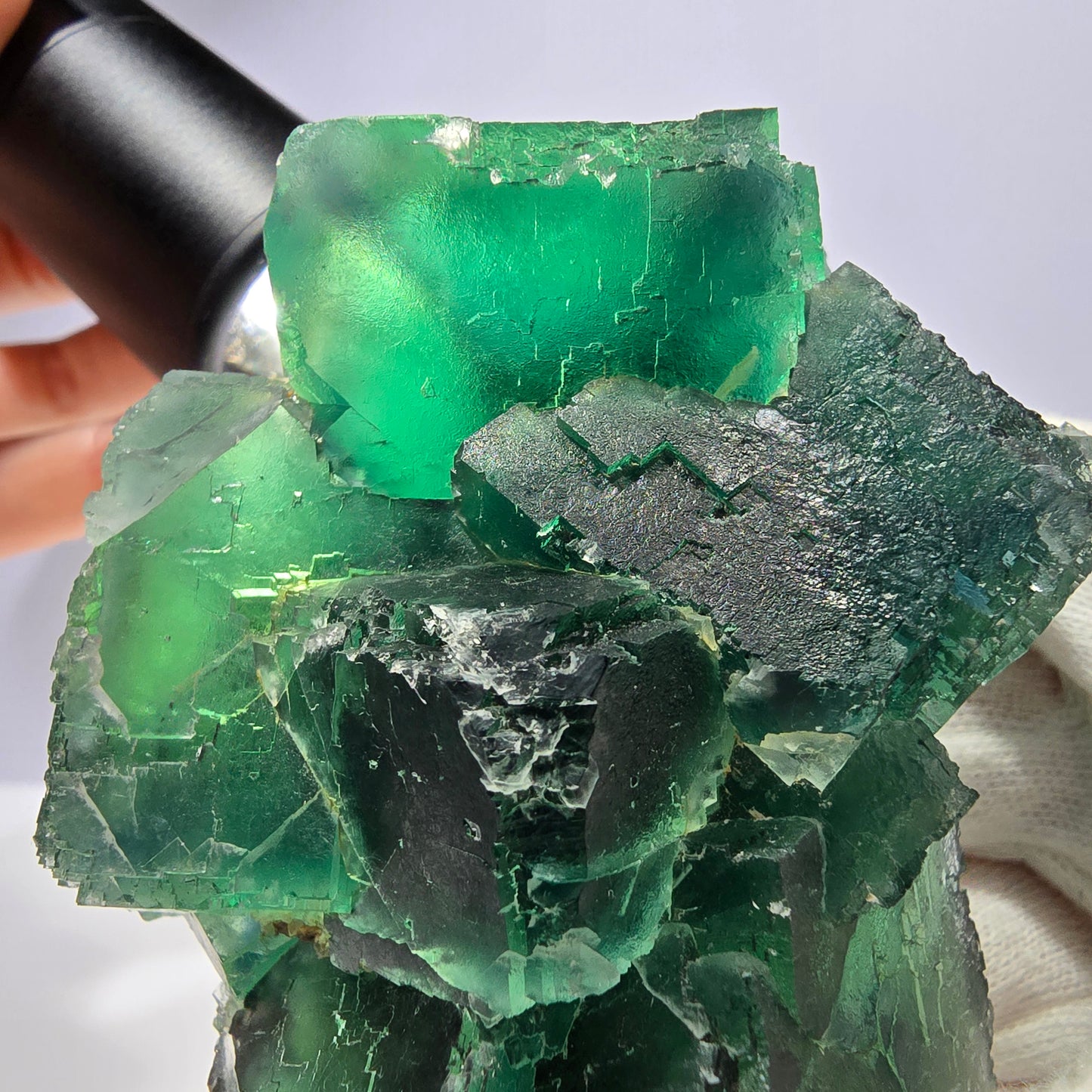 Large Phantom Fluorite Cube Stepped Green Okorusu Namibia 89*67*47mm