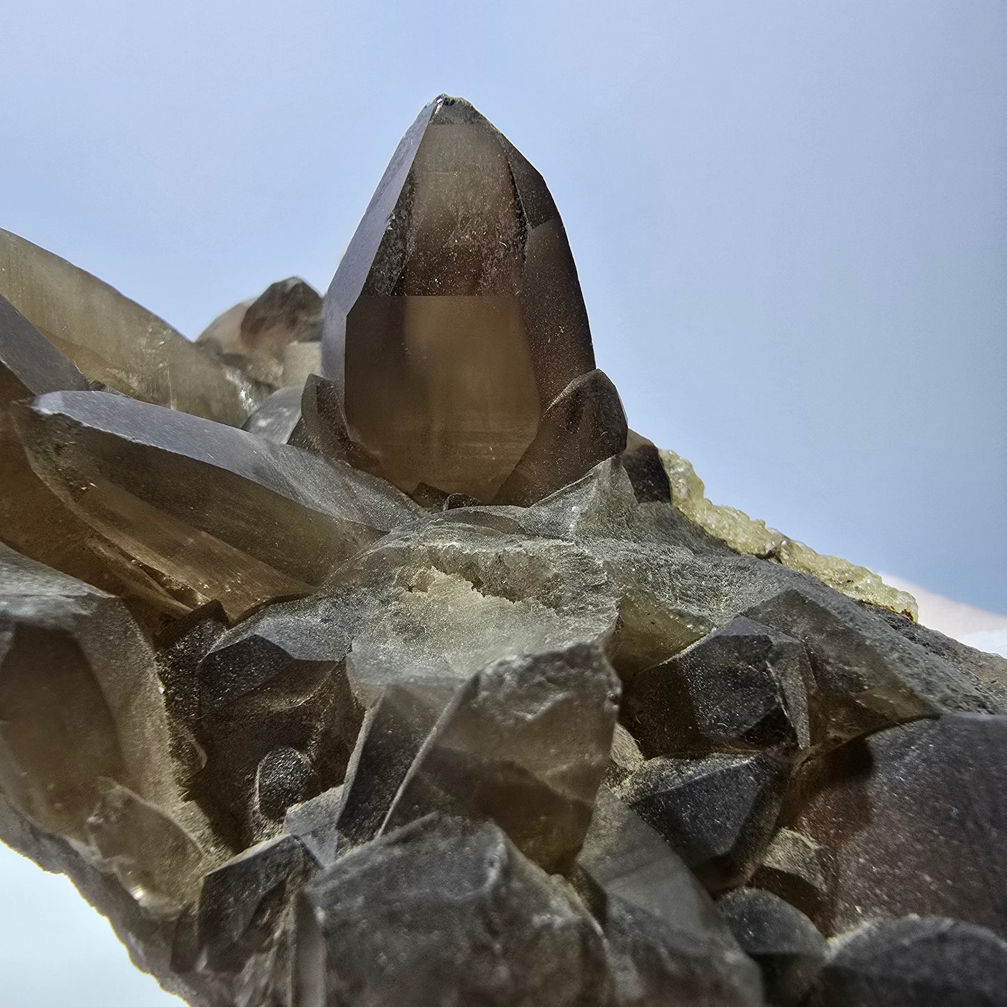 Seltene Hyalit Opal, Rauchquarz, Schörl Turmalin Stufe Erongo, Namibia 83*54*39mm