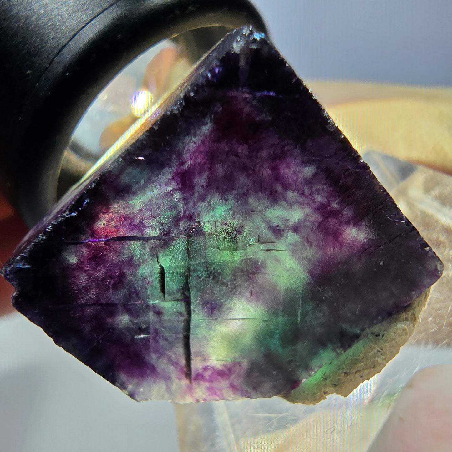Phantom Fluorit Würfel parkettiert, grün lila Okorusu, Namibia 20*18*16mm
