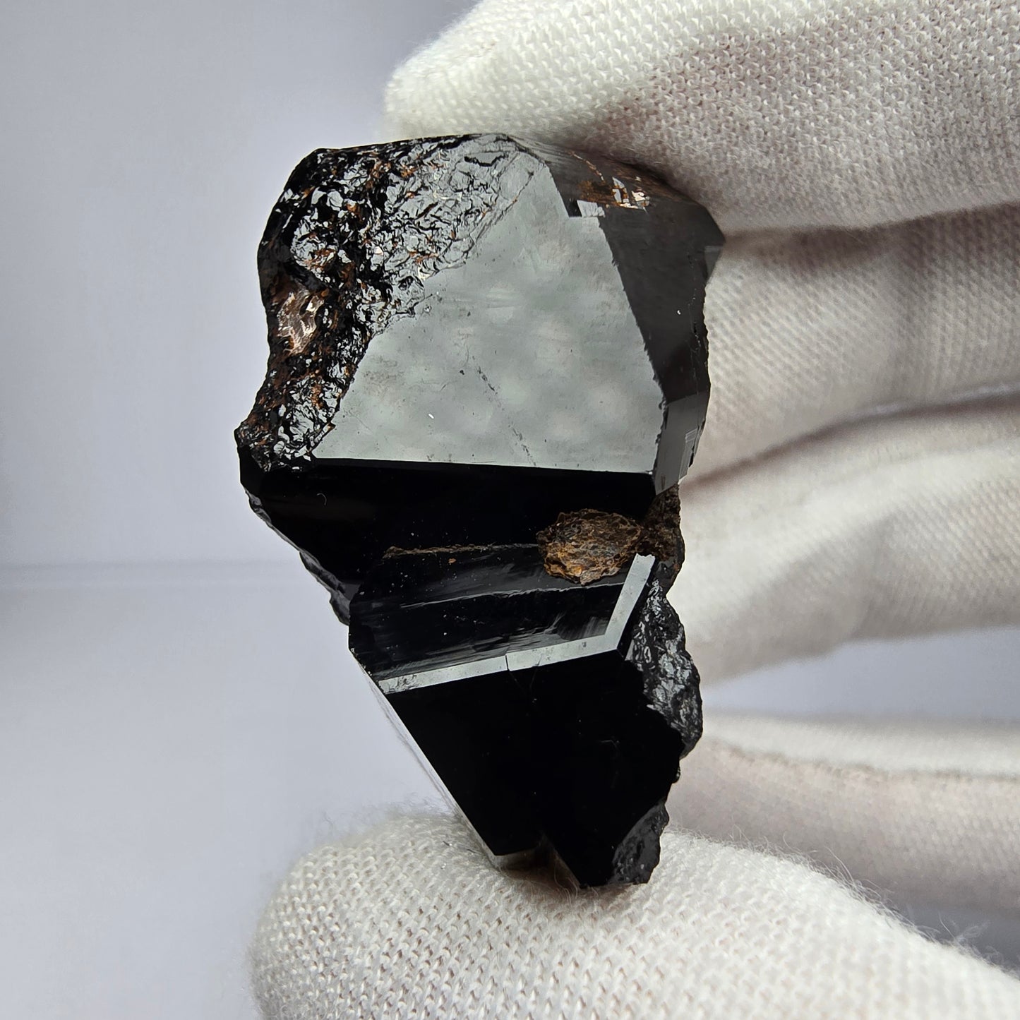 Symmetrische Schörl Turmalin mit Hyalit Stufe Erongo Namibia 36*24*21mm Sammlung